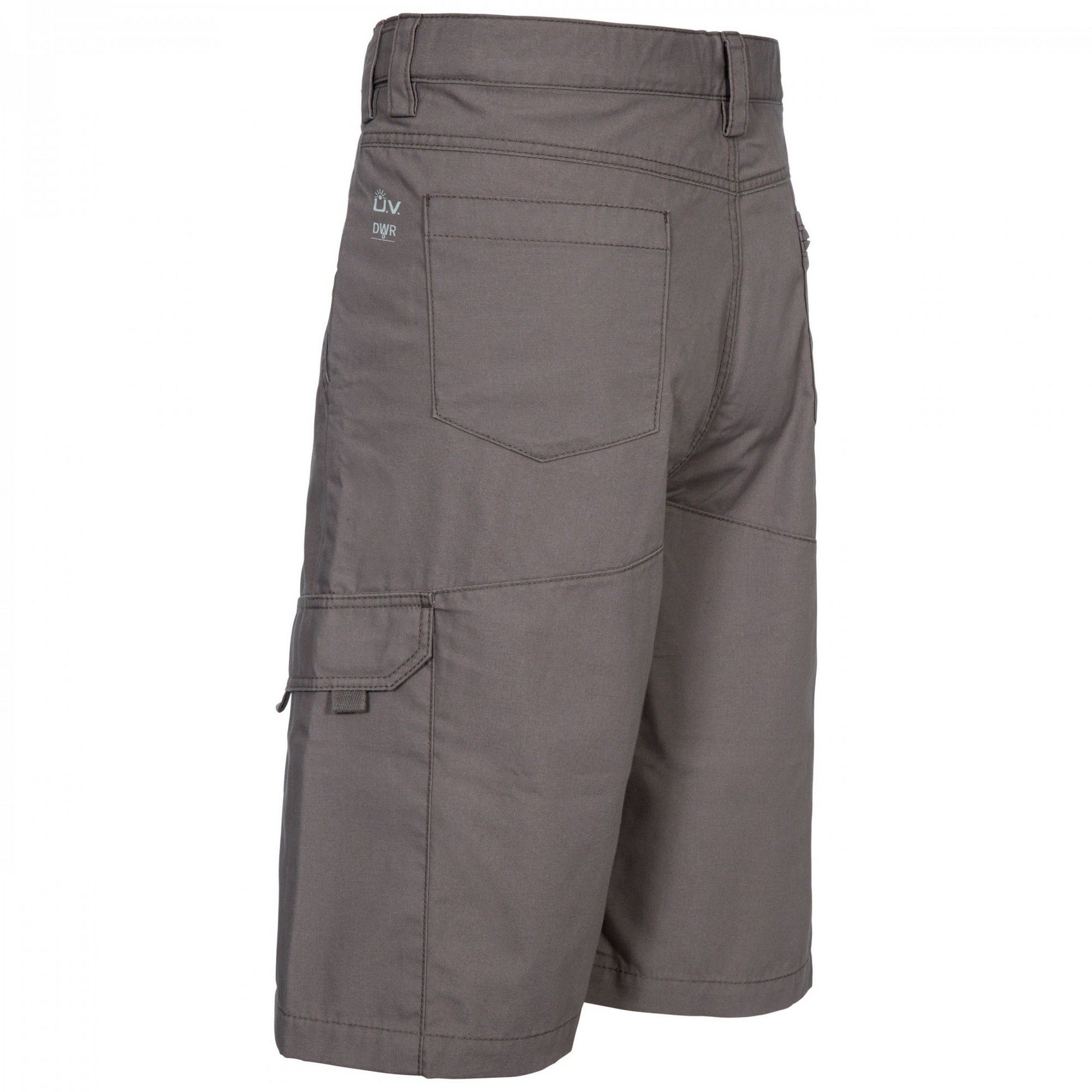 Flat waist with side adjusters. Front fly opening. 1 concealed zip pocket. 2 side pockets. 2 cargo pockets. UV 40+. DWR finish. Quick dry. 65% Polyester, 35% Cotton. Trespass Mens Waist Sizing (approx): S - 32in/81cm, M - 34in/86cm, L - 36in/91.5cm, XL - 38in/96.5cm, XXL - 40in/101.5cm, 3XL - 42in/106.5cm.