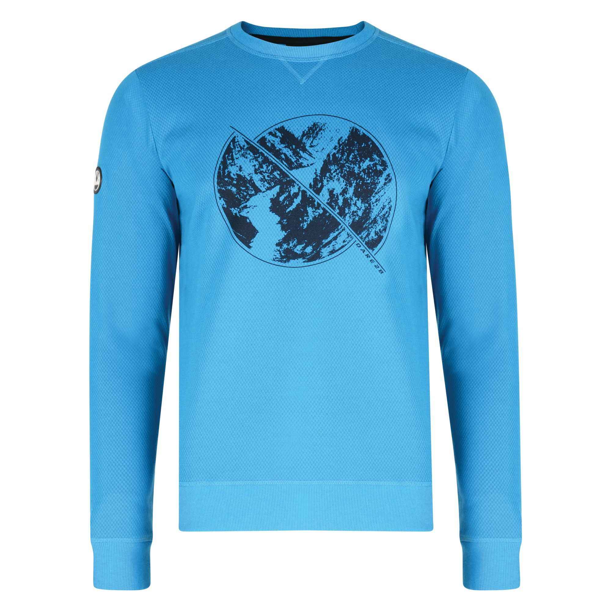 Jumper with relaxed fit and ribbed collar, cuffs, and hem. Ideal for casual use or exercise. 65% polyester, 35% cotton loopback jersey fabric. Machine washable.