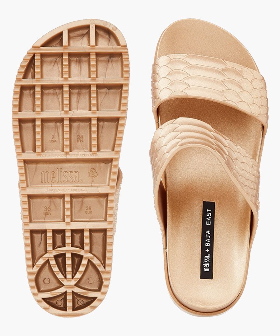 Baja gold-tone rubber sandals
