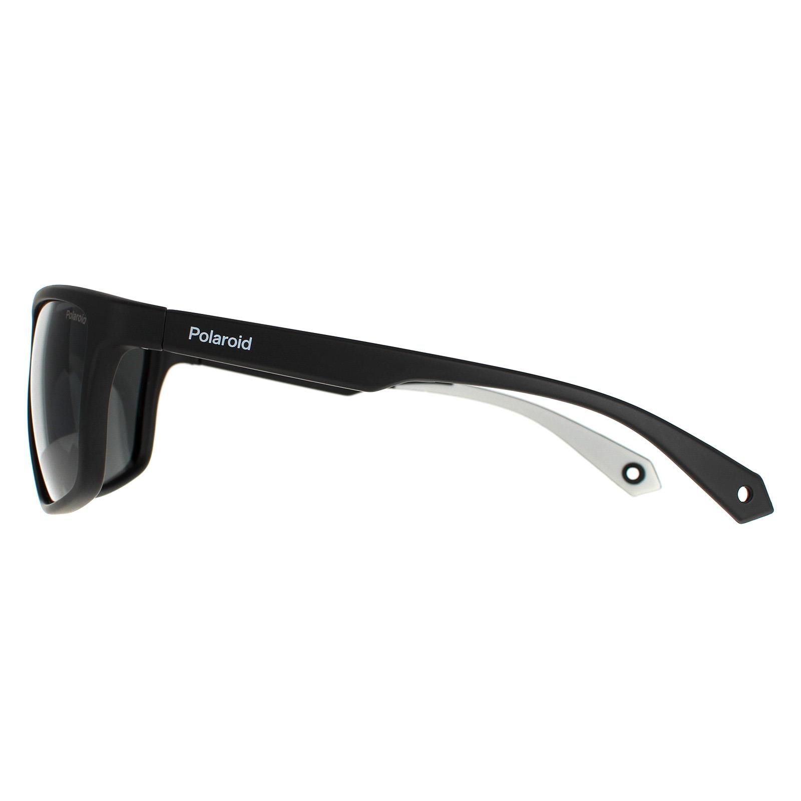 Polaroid Wrap Mens Black Grey Grey Polarized PLD 7040/S  Polaroid are a sporty wrap around style made from lightweight plastic with Polaroid branding on the temples and a strap removable strap to hold the sunglasses in place.