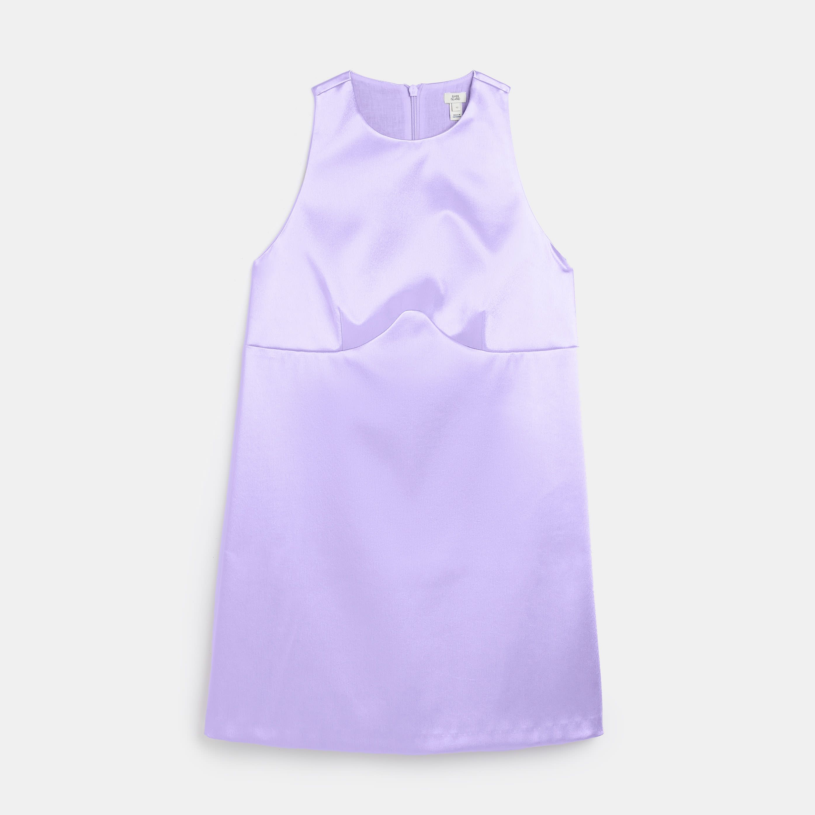 > Brand: River Island> Department: Women> Style: Mini> Colour: Purple> Material Composition: 100% Polyester> Material: Polyester> Neckline: Crew Neck> Dress Length: Short> Occasion: Casual> Pattern: No Pattern> Fit: Regular> Size Type: Regular> Season: SS22