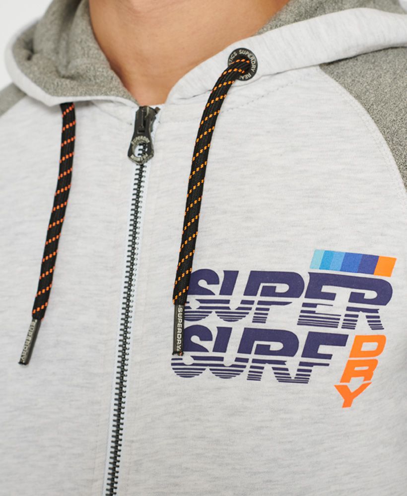 The perfect transitional piece this season, featuring a textured graphic, two pockets, and a sporty design.Drawstring hoodLong sleevesTwo pocketsRibbed trimsLoopback liningTextured graphicsSuperdry branding