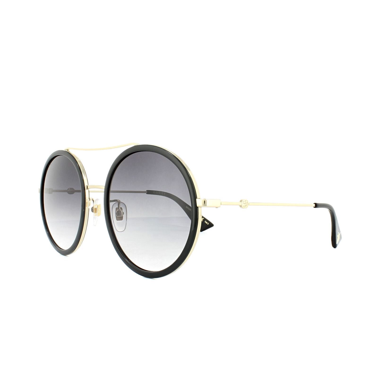 Gucci Sunglasses Gg0061s 001 Black Gold Grey Gradient