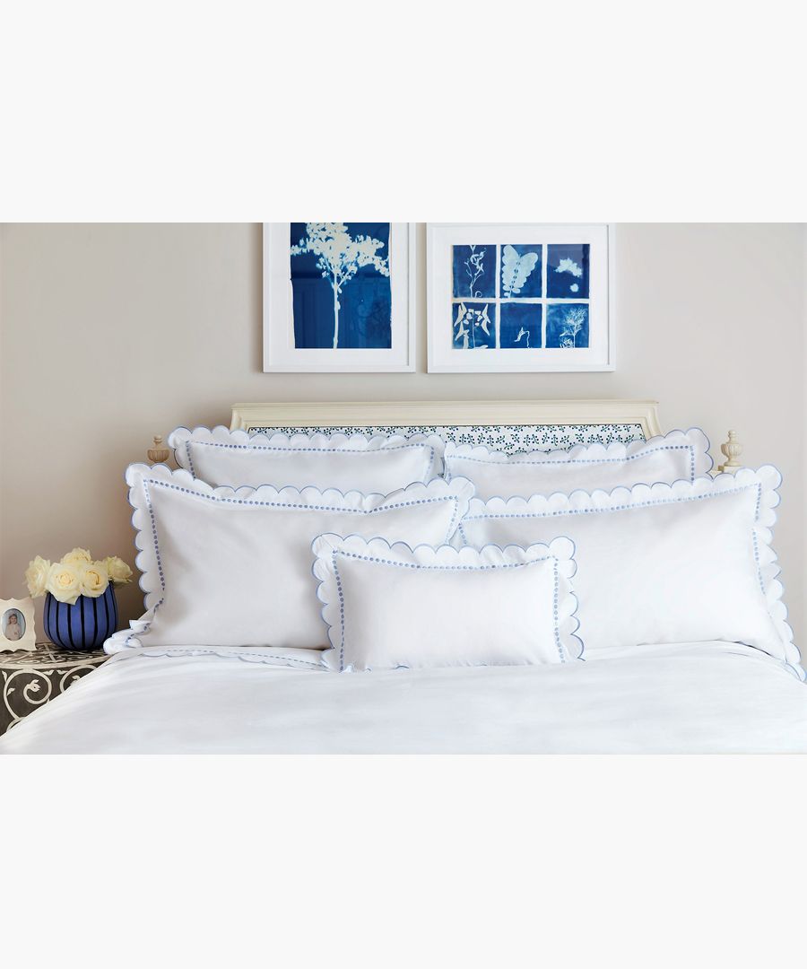 Blue frill pure cotton pillowcase 75cm