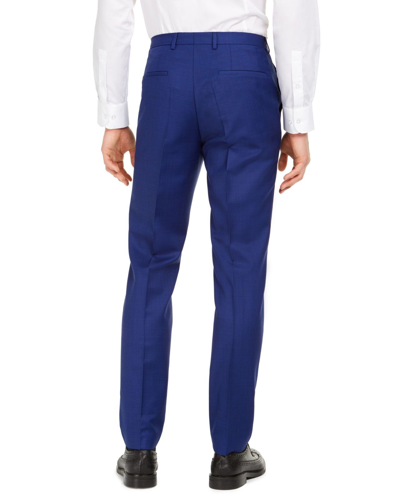 Color: Blues Size Type: Regular Bottoms Size (Men's): 34 Inseam: 32 Type: Pants Style: Dress Pants Occasion: Formal Material: Wool Blends