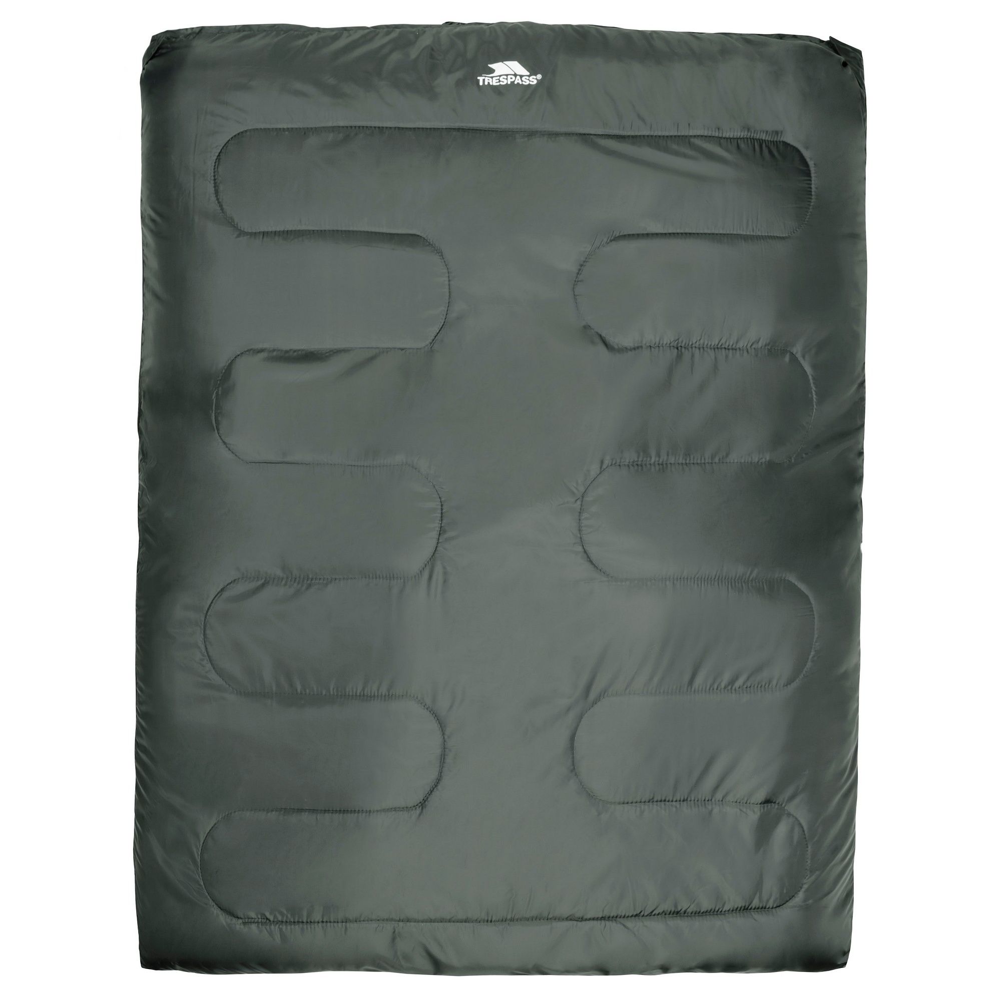 3 Season Double Sleeping Bag. 180cm x 140cm. Shell: 100% Polyester, Water repellent, Lining: 65% Polyester/35% Cotton, Filling: 100% Polyester. Upper limit: +22C, comfort: +13C, lower limit: -3C.