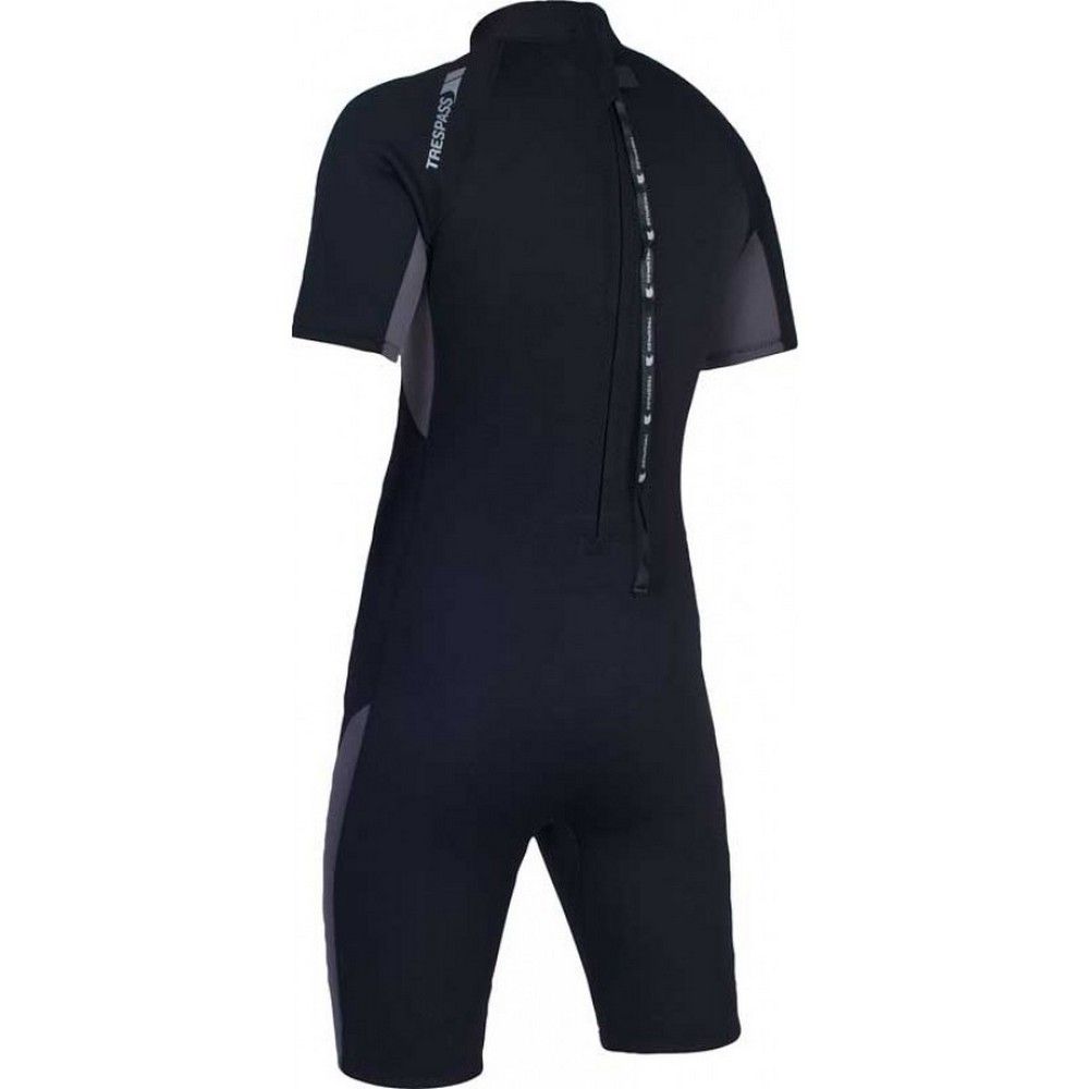 Mens 3mm short wetsuit. Mesh chest panels for heat retention and warmth. Flat lock seams. Print on chest and sleeve. 7mm zipper. 100% Neoprene, Laminated with Double Nylon.
