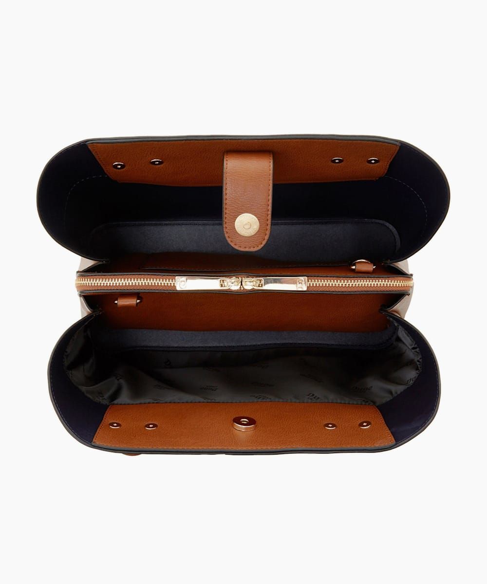 Deliver a touch of sophistication to your wardrobe. Added detail comes with the detachable charm and cross body strap. Large internal pockets and zip fastening mean you can fit everything in.