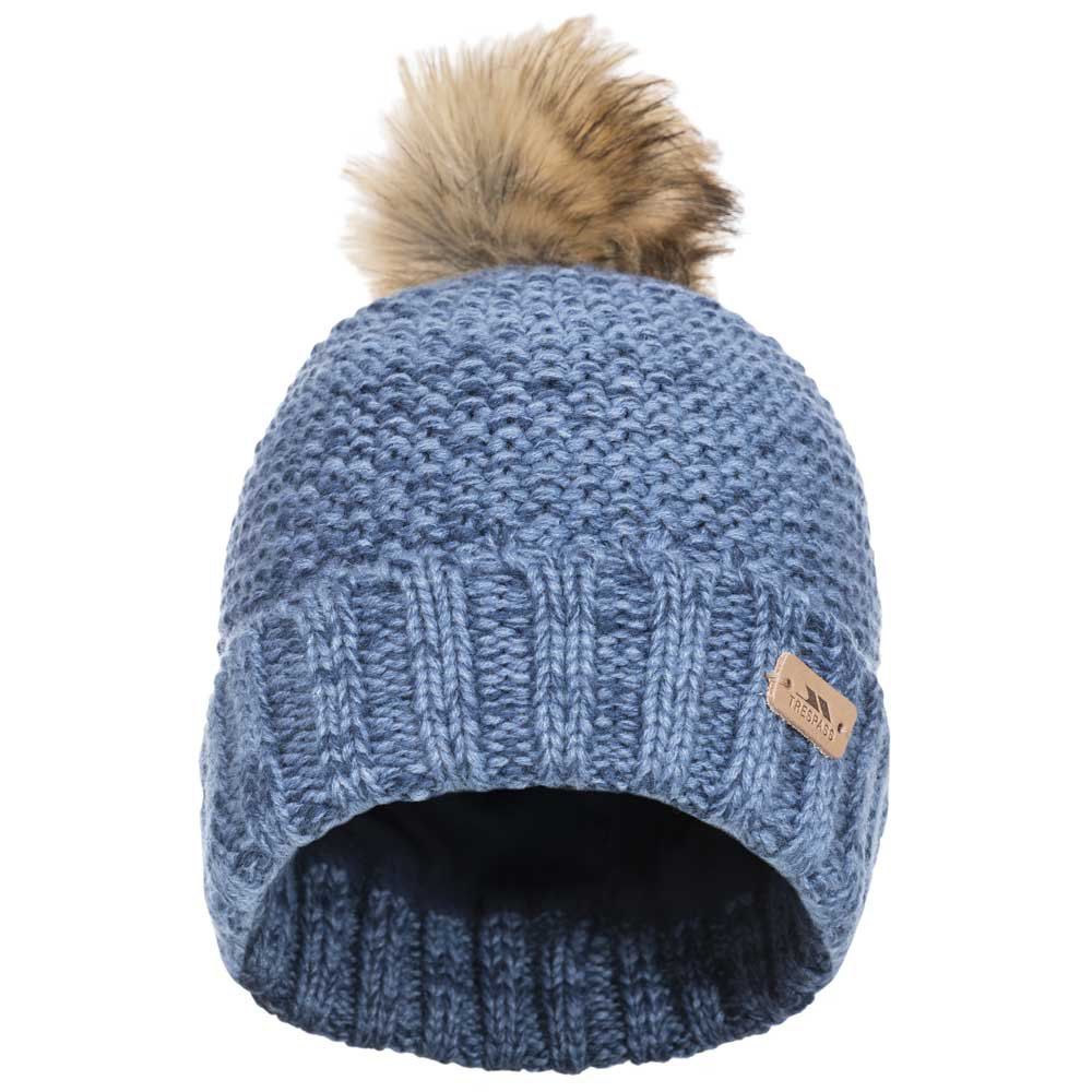 Outer: 100% Acrylic, Lining: 100% Polyester, Faux fur pom pom: 45% Polyester/53% Modacrylic/22% Acrylic. Knitted hat. Half fleece lined. Letaherette badge. Faux fur pom pom.