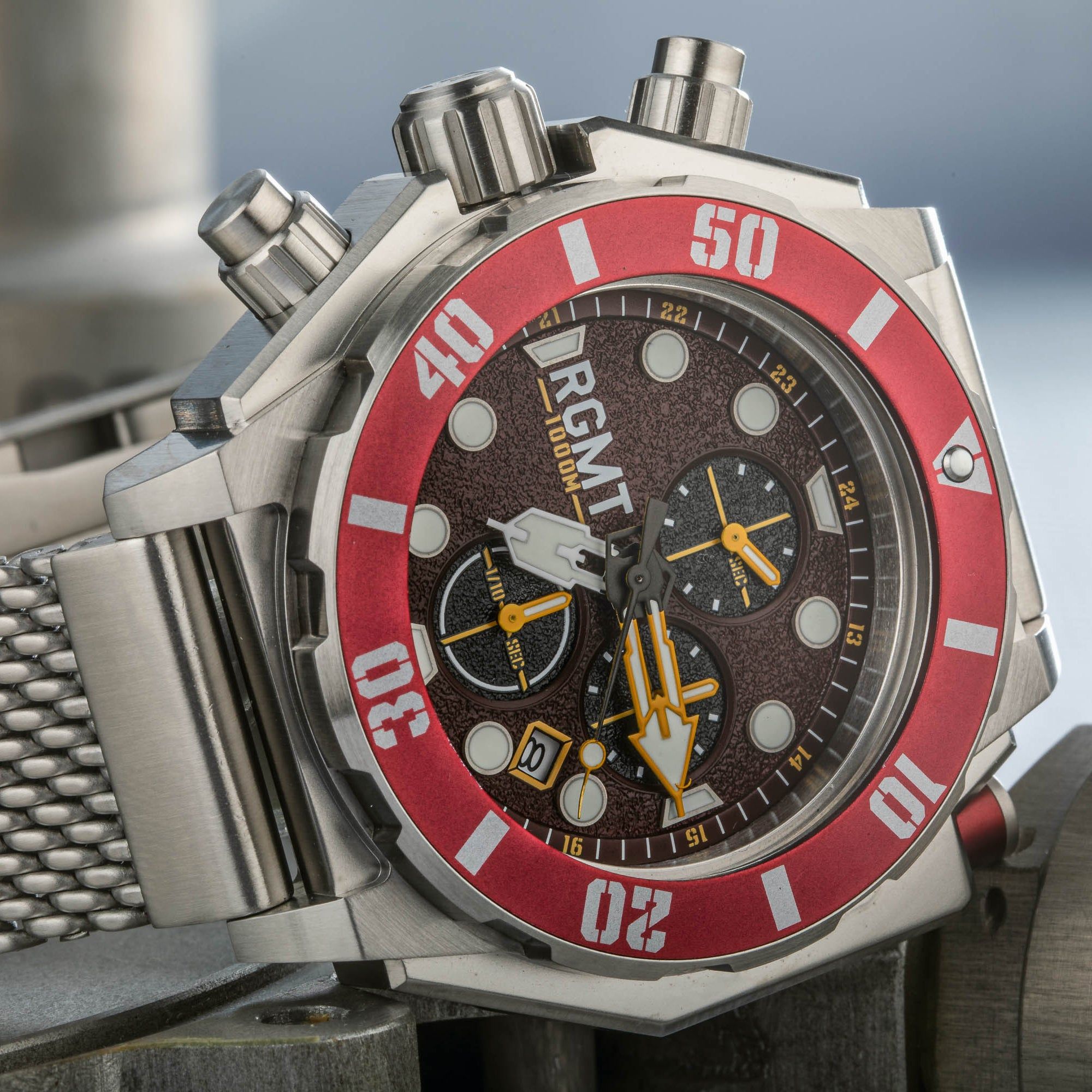 RGMT Torpedo Chronograph Men's Japanese Quartz 50.5mm Red Watch with ...