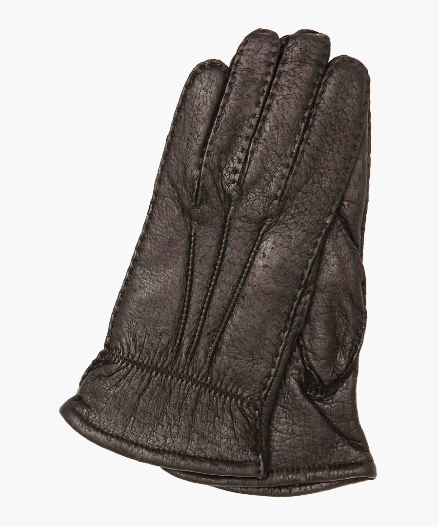 Brown nappa leather and wool-blend lining gloves