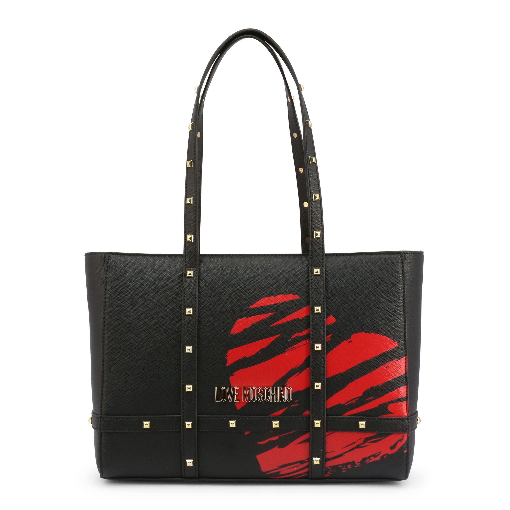 Collection: Spring/Summer Gender: Woman Type: Shoulder bag Material: polyurethane Main fastening: zip Handles: 2 handles Inside: lined, 1 compartment Internal pockets: 2 Width cm: 33 Height cm: 25 Depth cm: 7 Details: with studs, dustbag included, visible logo