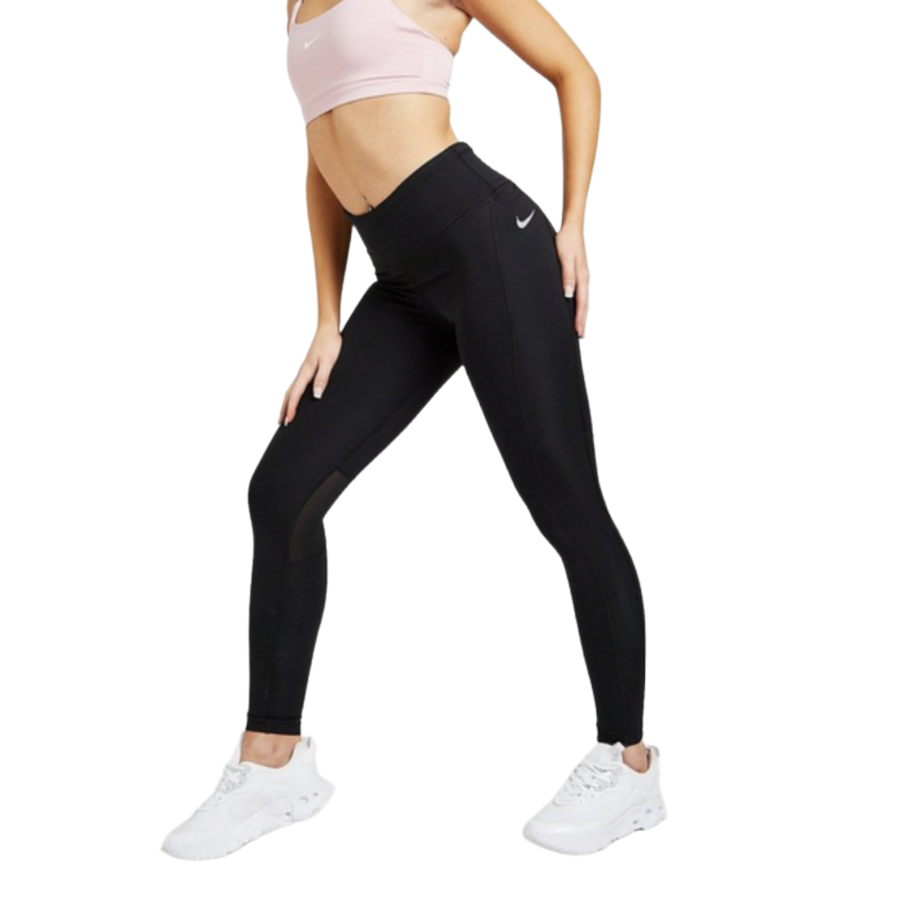 Made to move, these women's Running Epic Fast Tights from Nike have comfort covered - whatever the distance. In a Black colourway, these tight-fit leggings are made from Nike's Power fabric, which is stretchy and supportive. They come with Dri-FIT tech to wick away sweat and feature breathable mesh panels to the back of the knees. With full-length legs, these running tights have an elasticated, mid-rise waistband with an adjustable drawcord for a custom fit. They come with hidden pockets for small essentials and are finished with Nike branding to the hip. Machine washable.