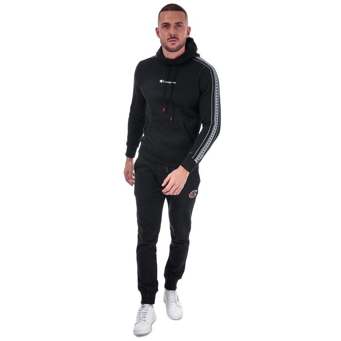 Mens Champion Suede C Logo Jog Pants in black.<BR><BR>- Elasticated waist with drawcord.<BR>- Front slant pockets with branded tape trim.<BR>- Suede-textured C logo embroidered at left hip.<BR>- Ribbed cuffs.<BR>- Custom fit.<BR>- 100% Cotton.  Machine washable.<BR>- Ref: 213529 KK001
