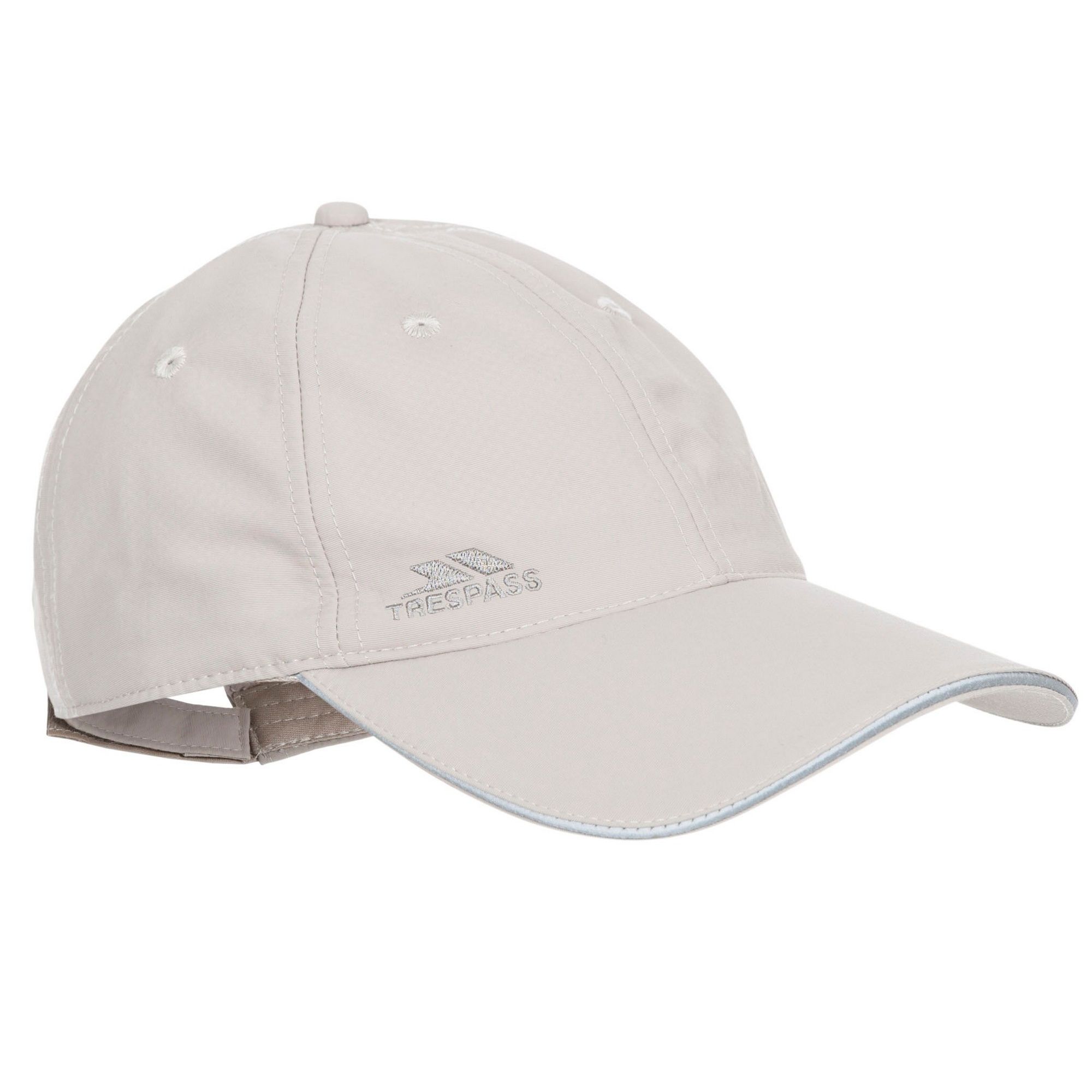 Mens quick drying baseball cap. UPF 40+ sun protection. Moulded peak. Reflective piping. Adjustable strap. 100% Polyamide.