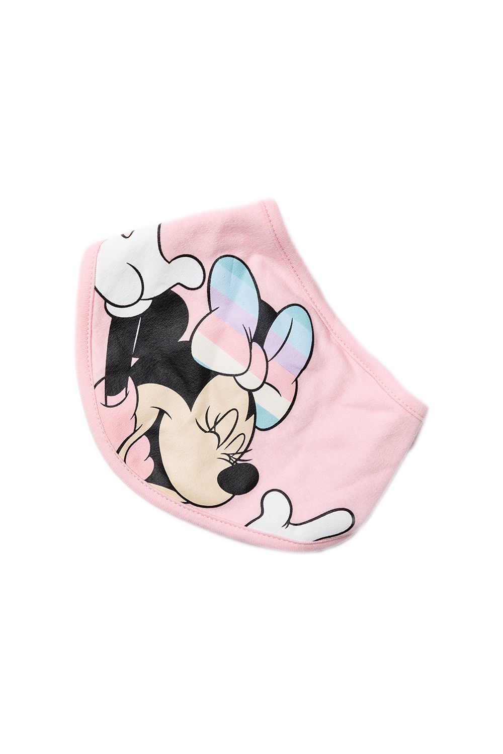 This adorable Disney Baby three-piece set features a rainbow themed Minnie Mouse print. The set includes a printed t-shirt, a pair of baby-pink, all-over print shorts and a matching bib! Each item in the set is cotton, keeping your little one comfortable. This would be a lovely gift or addition to your little ones wardrobe!