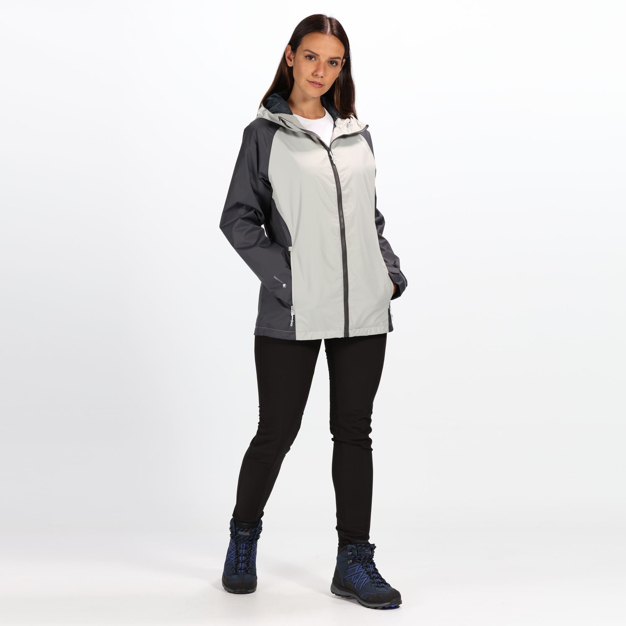 Material: 100% polyester fabric. Durable water repellent finish. Taped seams. Grown on technical hood with adjusters. 2 zipped lower pockets. Internal map pocket. Adjustable cuffs. Adjustable shockcord hem.