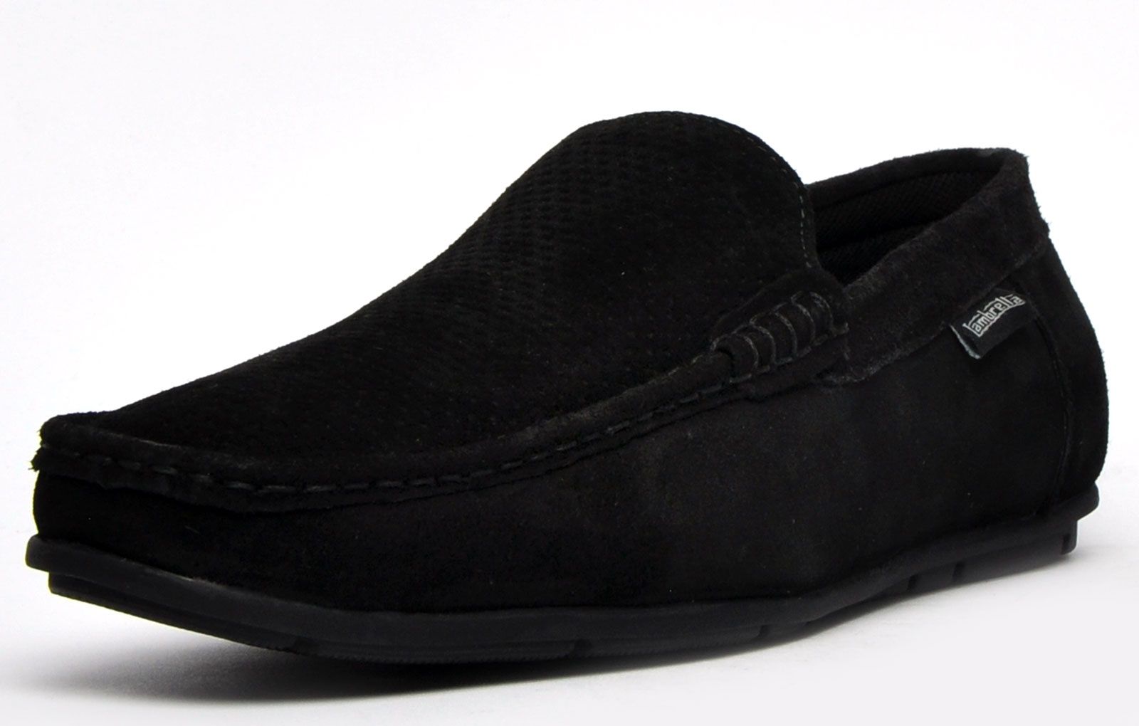 An essential for the fashion-conscious gent, these Scoot mens Lambretta suede leather loafers are a true wardrobe staple. Boasting effortless charm, these mens slip-ons are presented in a black suede leather upper ensuring a quality finish that will compliment any outfit. A hardwearing rubber outsole ensures grip and durability on a variety of surfaces, ensuring long lasting wear that wont let you down.
 Versatile in nature, the Scoot can be easily dressed up for those more formal occasions or teamed up with any smart casual attire for the ultimate sophisticated look.
 - Premium suede leather upper
 - Designer stitch detailing throughout 
 - Durable grippy outsole 
 - Easy slip on / off