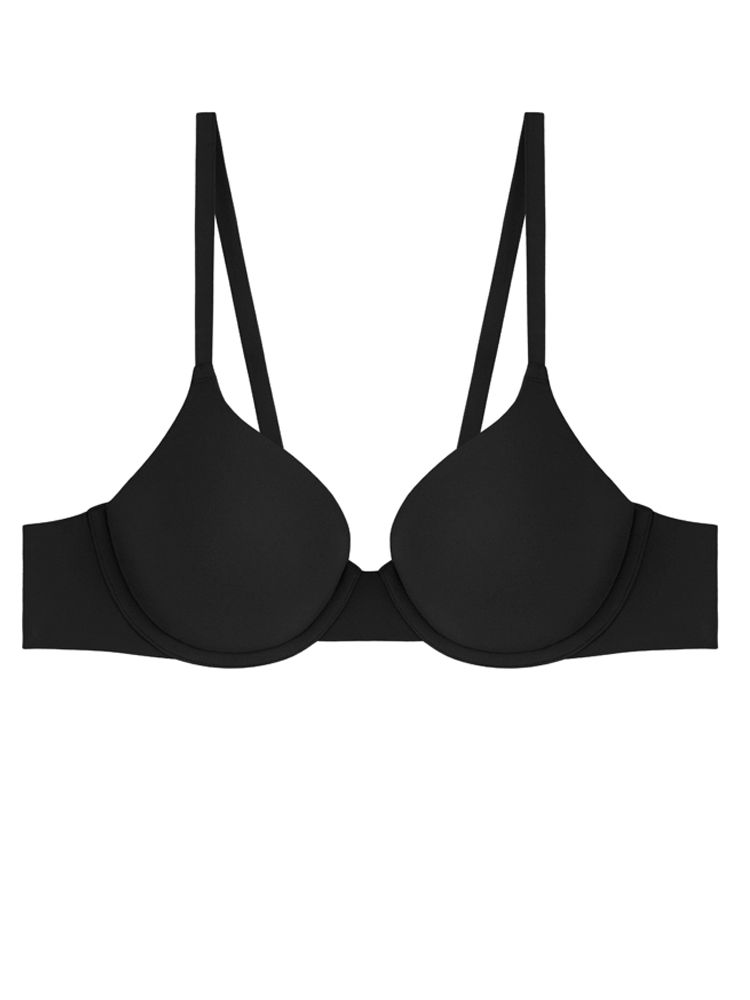 This bra is versatile with 2-way convertible straps that allows you to wear it regularly or crisscross. The straps are adjustable for a custom fit. This bra is also ultra-soft against your skin and provides a smooth look under clothes.  Personalize your fit with 2-row metal coated hook-and-eye closure with 3-columns.