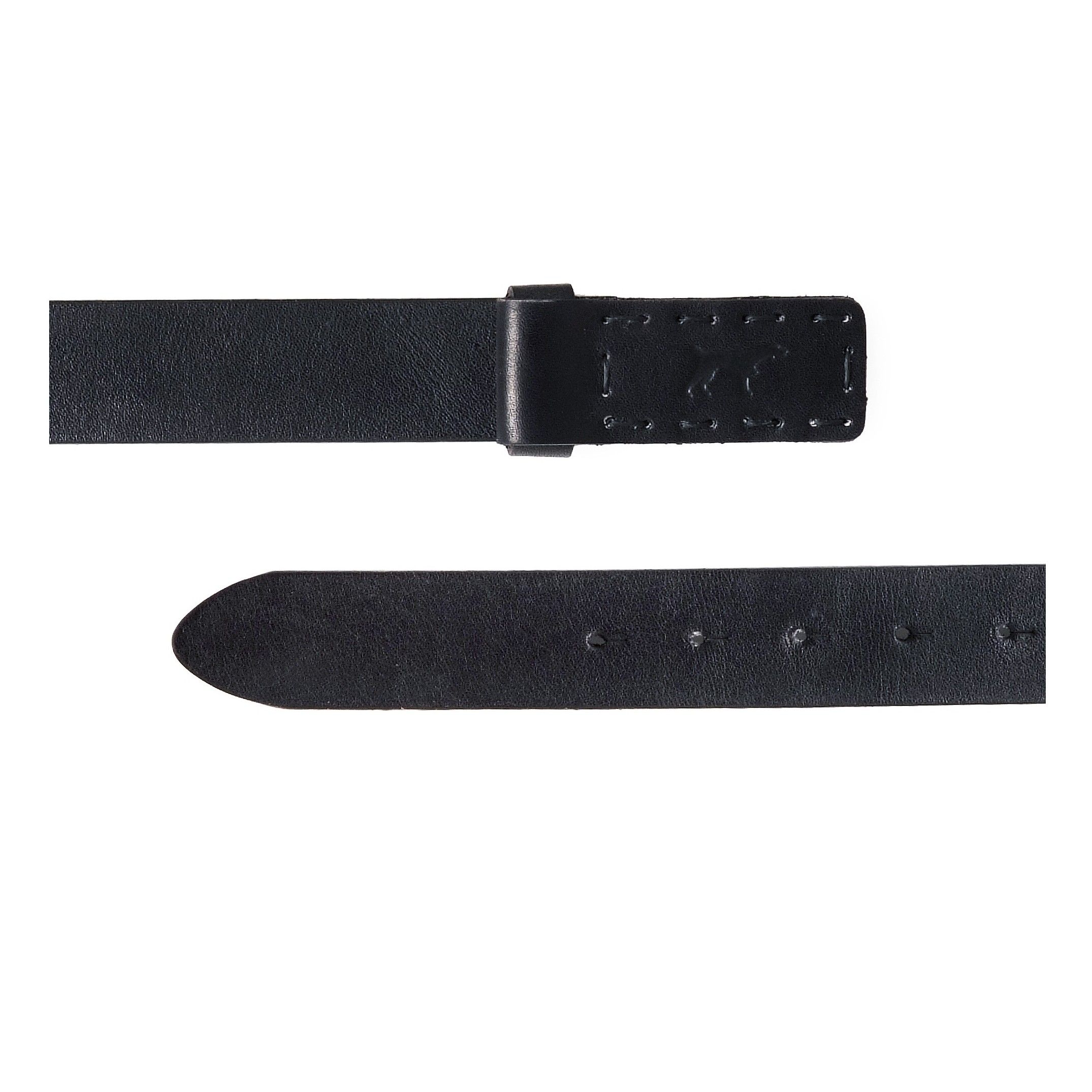 Adjustable belt. Classic leather. Removable metal buckle to adapt the belt. Width of 3,5 cm. Large of 100 cm & 115 cm. Black color. Classic style.