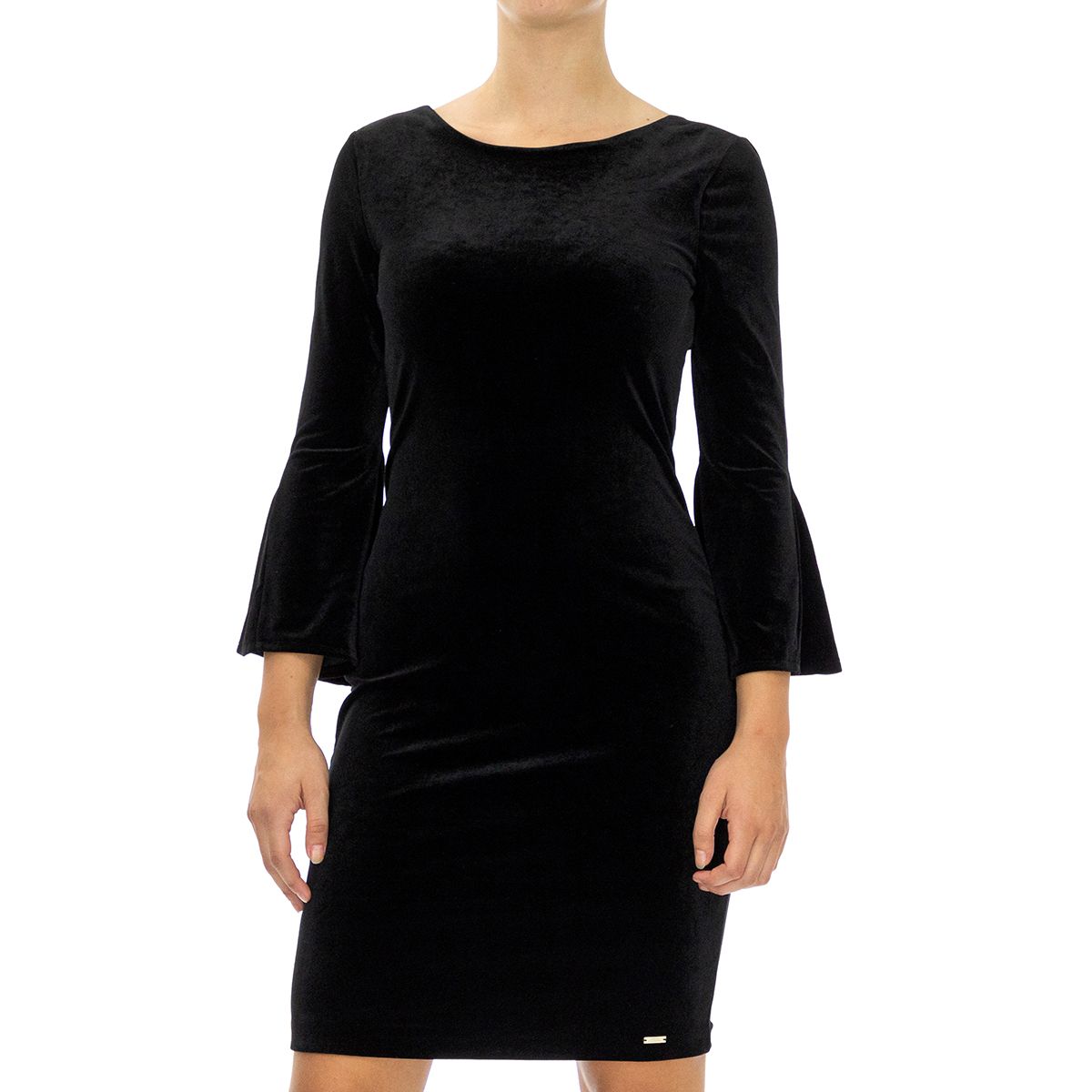 Armani Exchange 6ZYABPYJQ9Z-1200-XS Fall in love with this velvet black dress, which will be perfect for a party or a night out.