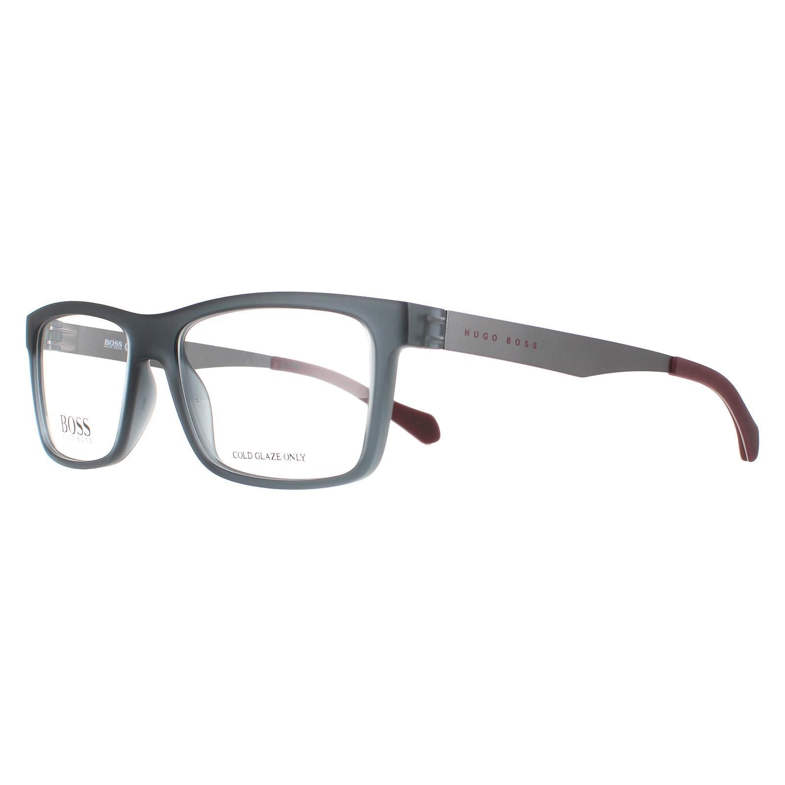 Boss By Hugo Boss Gunmetal Unisex Rectangular Full‑Rim Metal Eyeglasses main image 1