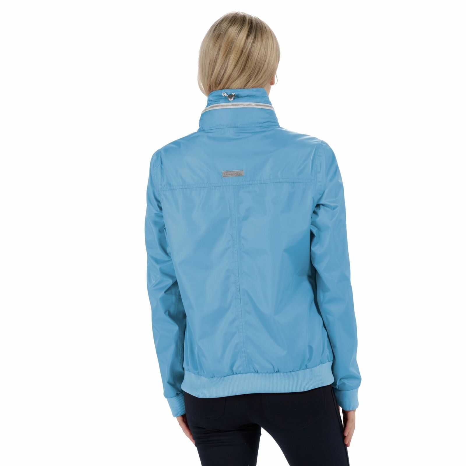 100% Polyester. The high-shine Kadisha bomber jacket is waterproof and breathable with a neat zip-away hood. This stylish summer cover up uses ISOTEX 5,000 fabric technology with sealed seams and a DWR (Durable Water Repellent) finish. With `rose gold` zips and poppers, ribbed fabric at the waist and cuffs for a shapely fit and a small Regatta badge on the hem. Regatta Womens sizing (bust approx): 6 (30in/76cm), 8 (32in/81cm), 10 (34in/86cm), 12 (36in/92cm), 14 (38in/97cm), 16 (40in/102cm), 18 (43in/109cm), 20 (45in/114cm), 22 (48in/122cm), 24 (50in/127cm), 26 (52in/132cm), 28 (54in/137cm), 30 (56in/142cm), 32 (58in/147cm), 34 (60in/152cm), 36 (62in/158cm).