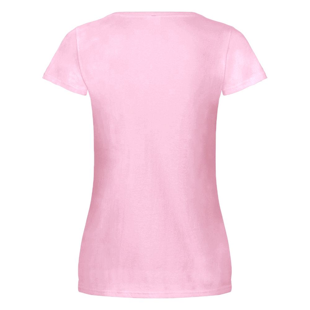 New fit and longer body length.  Flattering feminine neckline with self fabric trim.  Soft stretchy cotton/elastane fabric and shaped side seams for a feminine fit.  Also available in mens sizes code 61262.  Weight: 200-210g/m². Fabric: 95% cotton 5% elastane. XS (8: Dress Size). S (10: Dress Size). M (12: Dress Size). L (14: Dress Size). XL (16: Dress Size). <BR><BR>FRUIT OF THE LOOM - a brand steeped in tradition, offering a comprehensive range of garments.