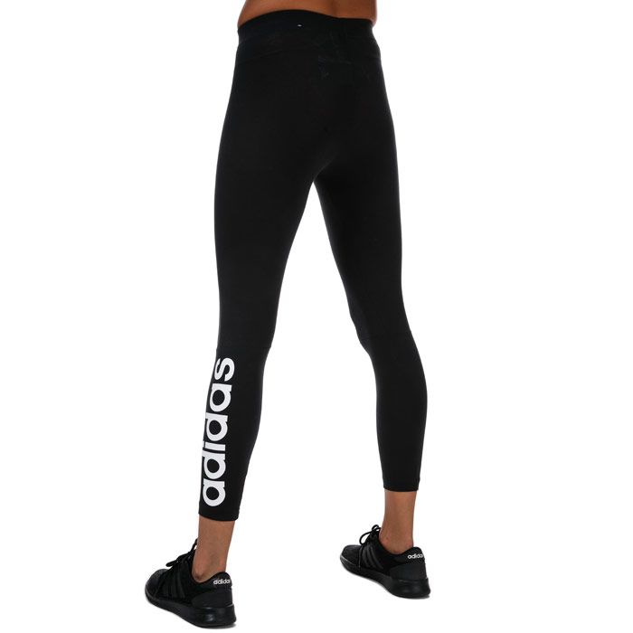 Womens adidas Must Haves 3- Stripes Tights in black- white.- Mid-rise exposed elastic waist.- Mid-rise cotton tights.- adidas branding.- Fitted fit.- 92% Cotton  8% Elastane. Machine washable.- Ref: FI4630