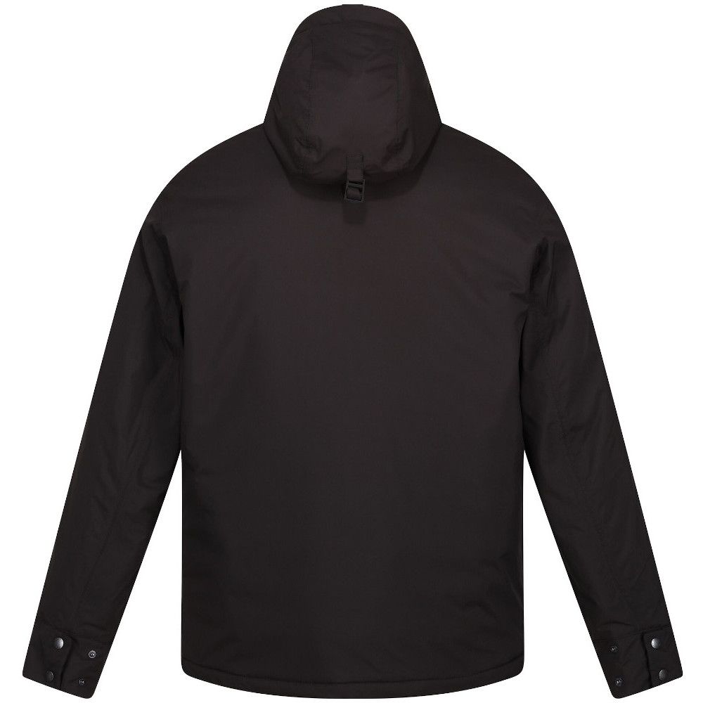 Waterproof and breathable Isotex 8000 recycled 100% polyester stretch fabric. Recycled fabric made from approximately 7 plastic bottles (500ml size). Breathability rating 8,000g/m2/24 hours. Taped seams. Durable water repellent finish. Thermoguard insulation. Cire baffle lining to hood and body. Inner security pocket. Grown on hood with adjusters. 2 lower patch pockets with handwarmer pockets behind. 2 chest patch pockets. Adjustable cuffs. Adjustable shockcord hem.