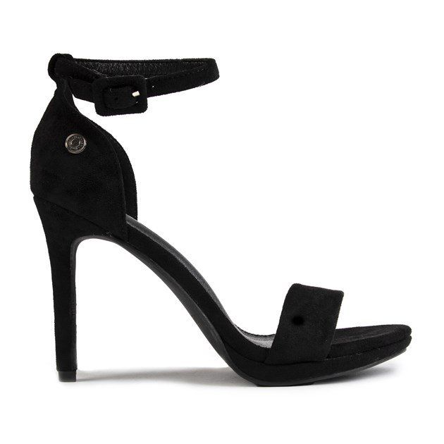 This Sassy Sandal Is A Gorgeous Black Shoe From Refresh With An Adjustable Buckle, Subtle Branding And Cushioned Innersole. It's Vegan Approved, Has A 10cm Heel And Features A Soft Upper For Comfortable Wear And A Chic, Stylish Look.