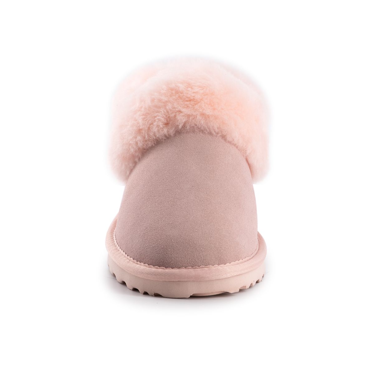 DETAILS    This traditional Ankle slipper for built comfort and support. The added sheepskin collar allows for that extra warmth, still providing a stylish look.  Traditional slipper you will wear all year round Plush premium Australian sheepskin lining Water resisPALEPINKt Leather Upper  Full Australian sheepskin insole Stylish looking sheepskin collar Light weight EVA, rubber blend outsole - soft and extra cushioning  Sheepskin breathes allowing feet to stay warm in winter and cool in summer 100% brand new and high quality, comes in a branded box, suitable for gift