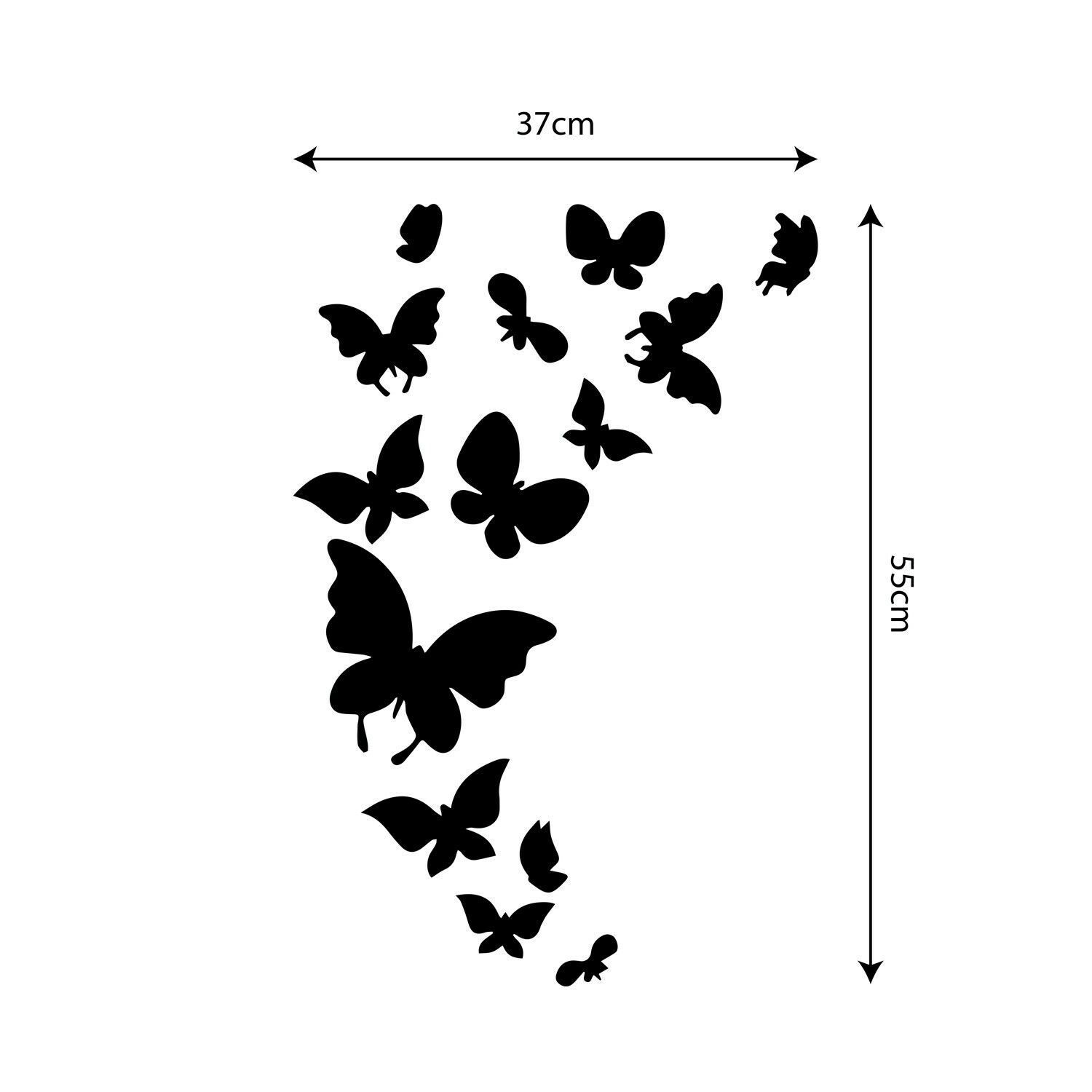 14 Mirror Butterflies Wall Art Self adhesive,DIY Wall Art, Wall Art
