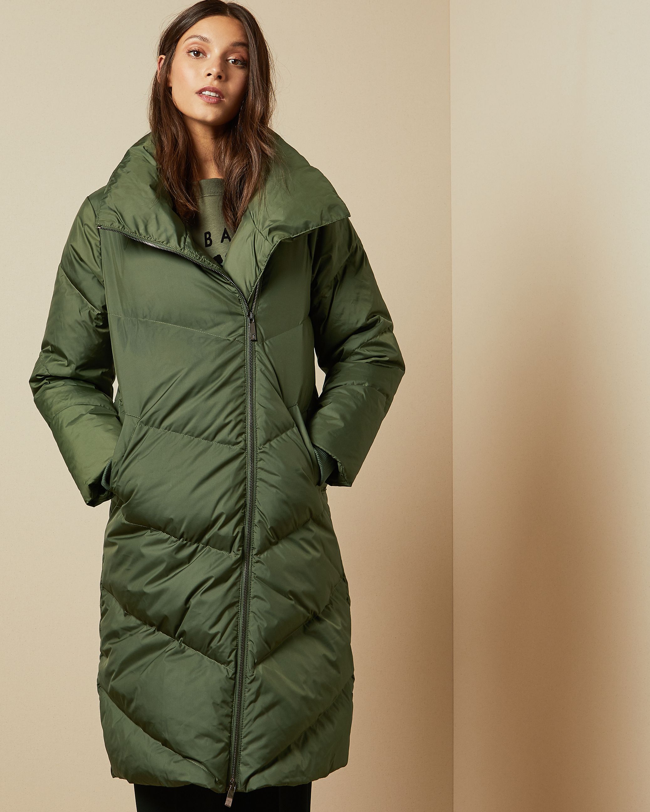 Ted baker breiy collared long padded coat on sale