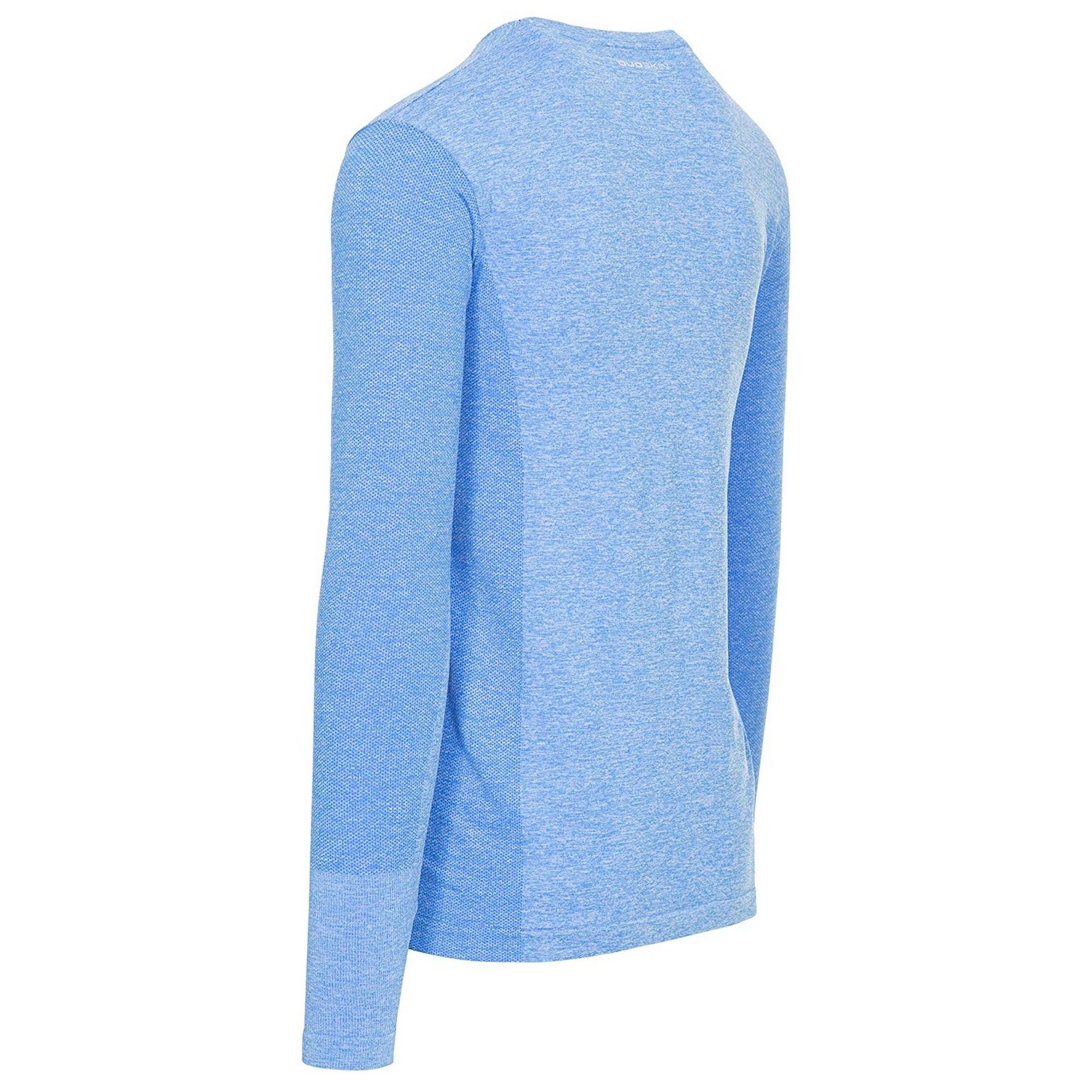 Seamless. Long sleeve. Round neck. Contrast panels. Reflective printed logos.  finish. Wicking. Quick dry. 59% Polyamide/36% Polyester/5% Elastane. Trespass Mens Chest Sizing (approx): S - 35-37in/89-94cm, M - 38-40in/96.5-101.5cm, L - 41-43in/104-109cm, XL - 44-46in/111.5-117cm, XXL - 46-48in/117-122cm, 3XL - 48-50in/122-127cm.