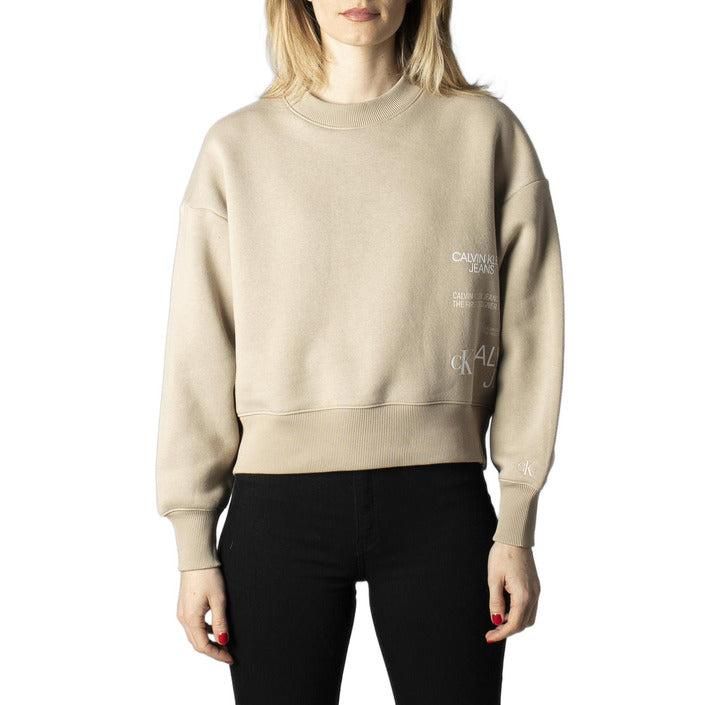 Brand: Calvin Klein Jeans
Gender: Women
Type: Sweatshirts
Season: Fall/Winter

PRODUCT DETAIL
• Color: beige
• Pattern: plain
• Sleeves: long
• Neckline: round neck

COMPOSITION AND MATERIAL
• Composition: -70% cotton -30% polyester 
•  Washing: machine wash at 30°