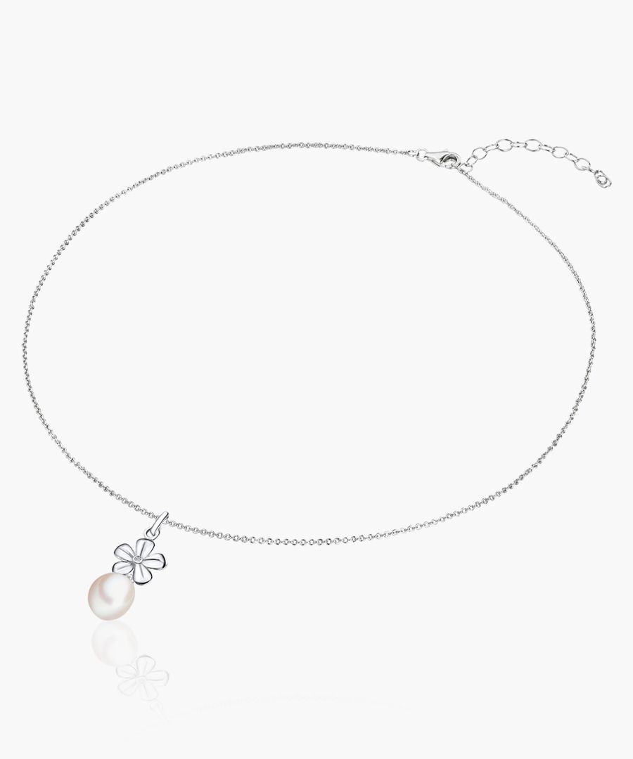Sterling Silver 0.01ct diamond necklace