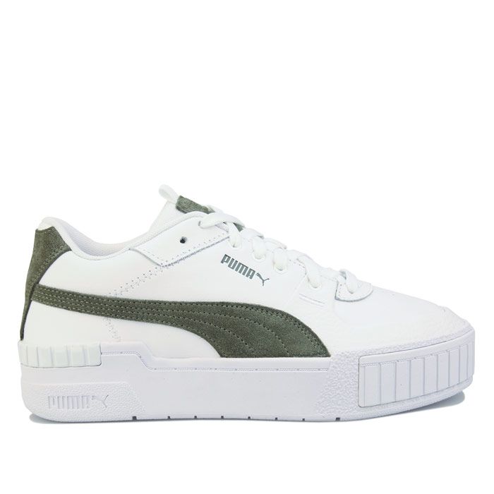 Women's Puma Cali Sport SD Trainers in White Green