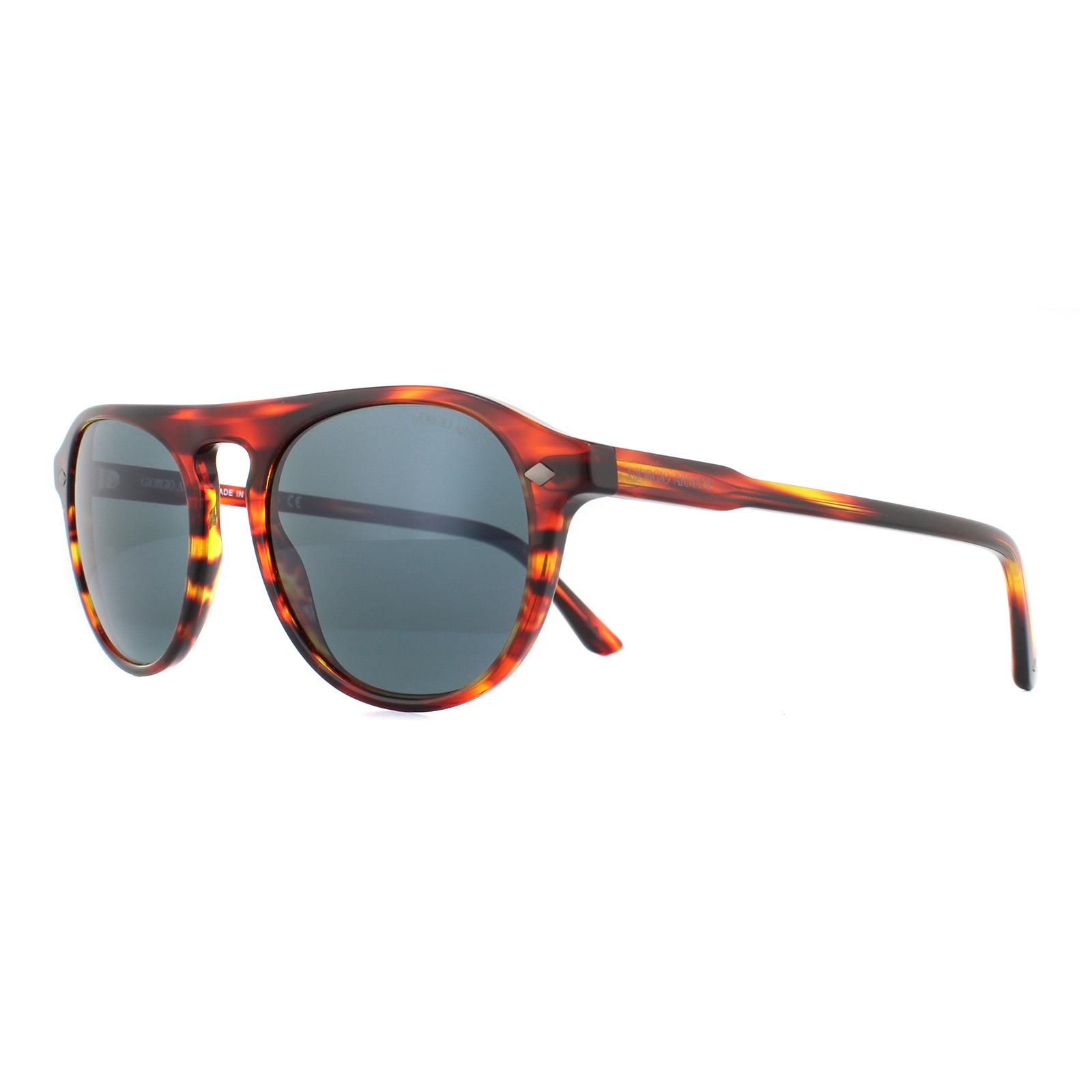 Giorgio Armani Sunglasses AR8096 5580R5 Striped Red Grey have a plastic frame which is a Aviator shape and is for men