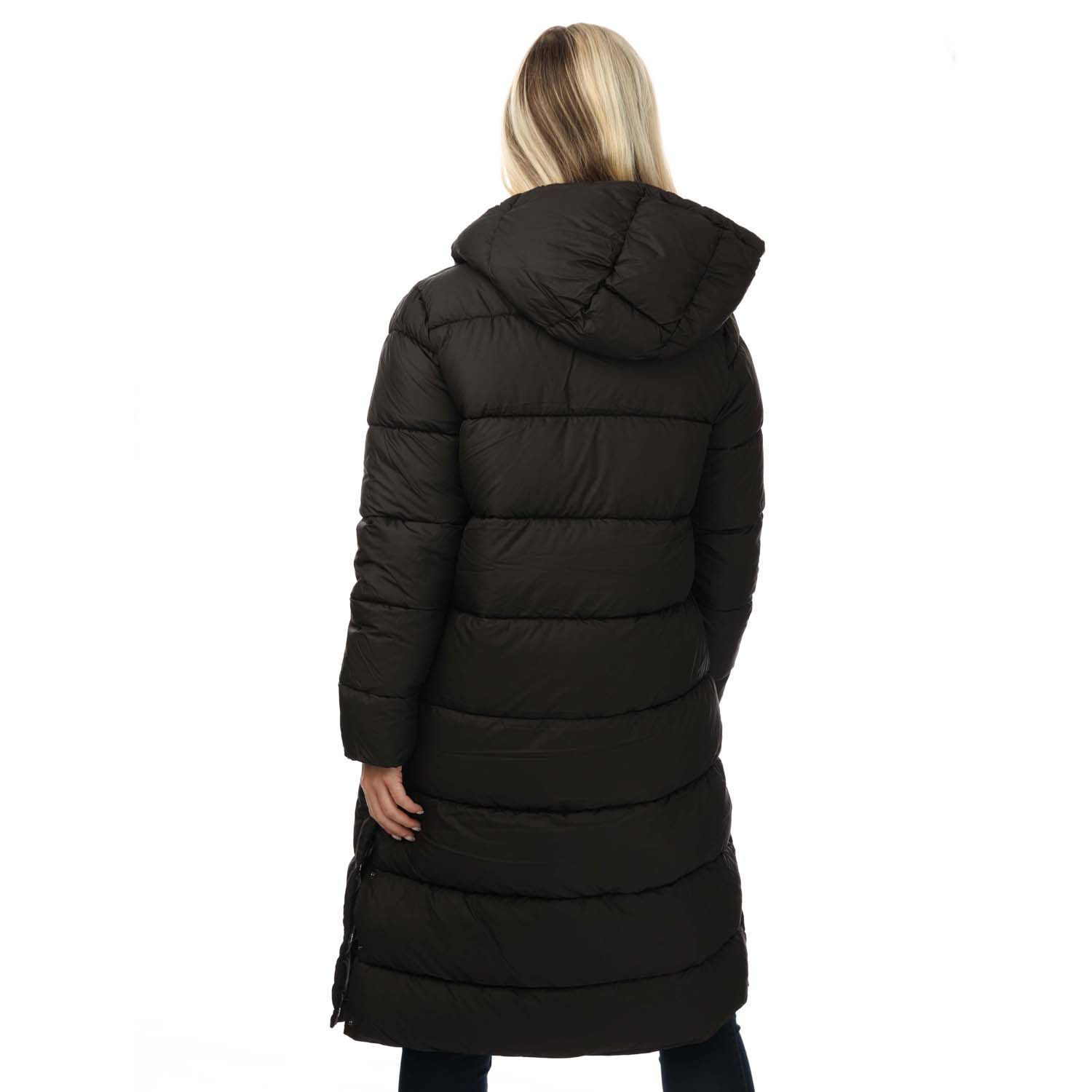 Women's Only Cammie Long Quilted Coat in Black