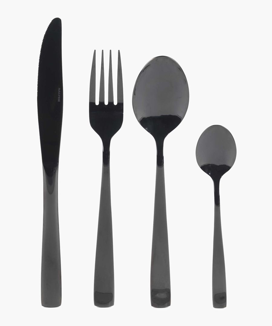 16pc regal black cutlery set