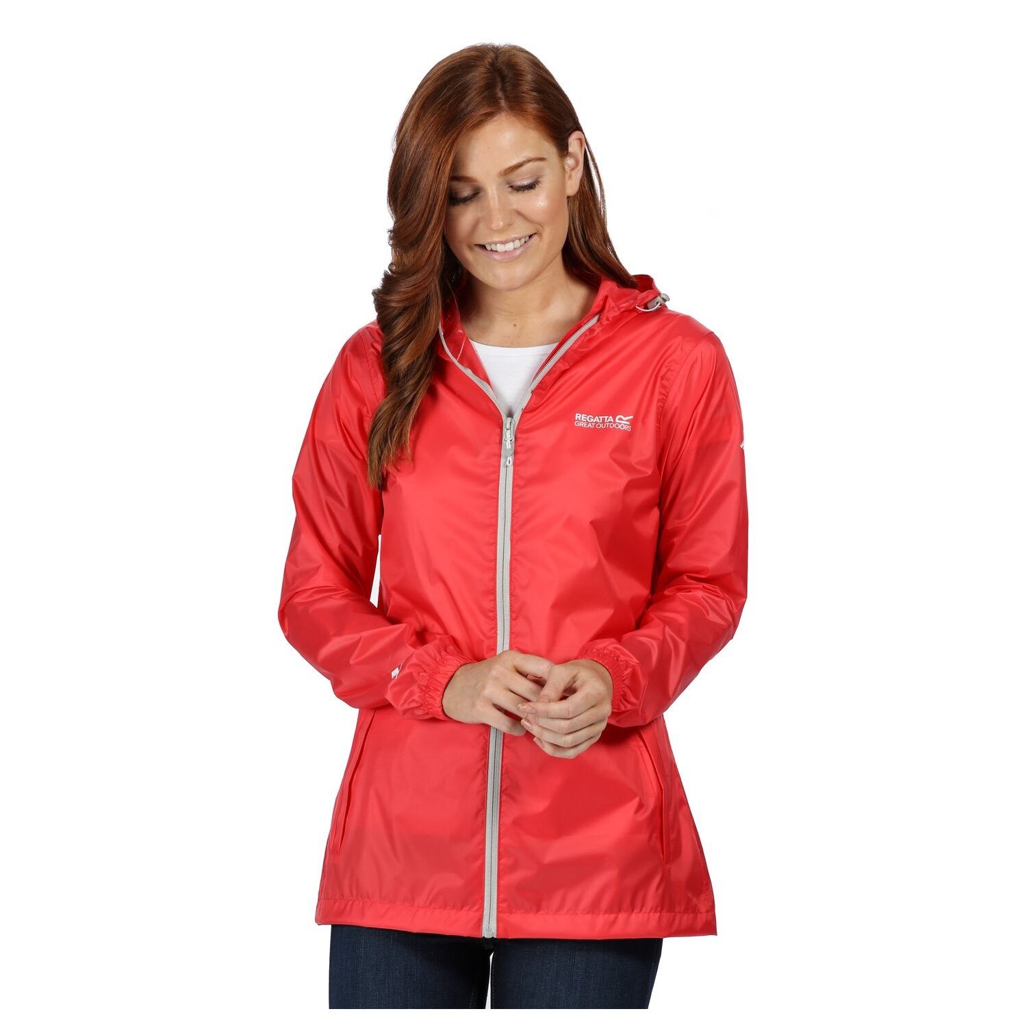 100% Polyamide. Waterproof hooded jacket made from lightweight Isolite 5000 fabric. No lining. 2 lower pockets. Ideal for wet weather or as a light layer. Hand wash.