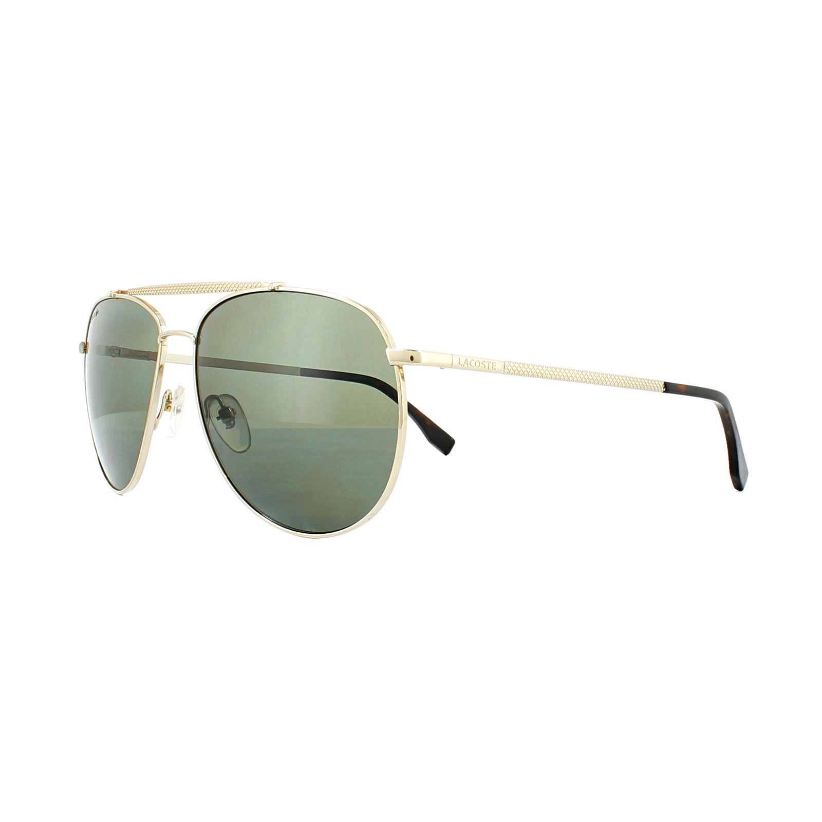 Lacoste Sunglasses L177SP 714 Aviator Gold Dark Green Polarized