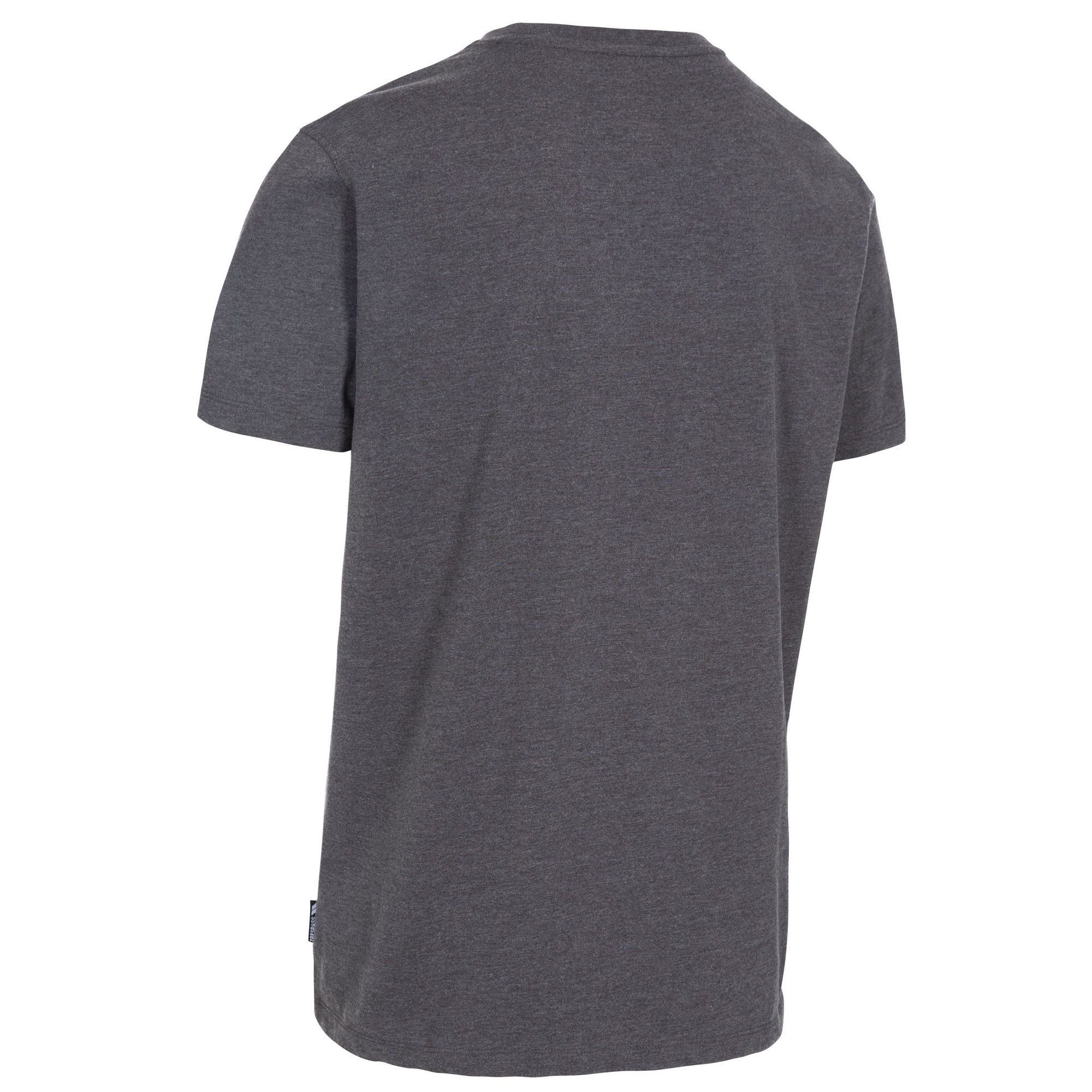 60% Cotton, 40% Polyester. 180gsm. Short sleeves. Round neck. Print on chest. Wicking. Quick dry. Trespass Mens Chest Sizing (approx): S - 35-37in/89-94cm, M - 38-40in/96.5-101.5cm, L - 41-43in/104-109cm, XL - 44-46in/111.5-117cm, XXL - 46-48in/117-122cm, 3XL - 48-50in/122-127cm.