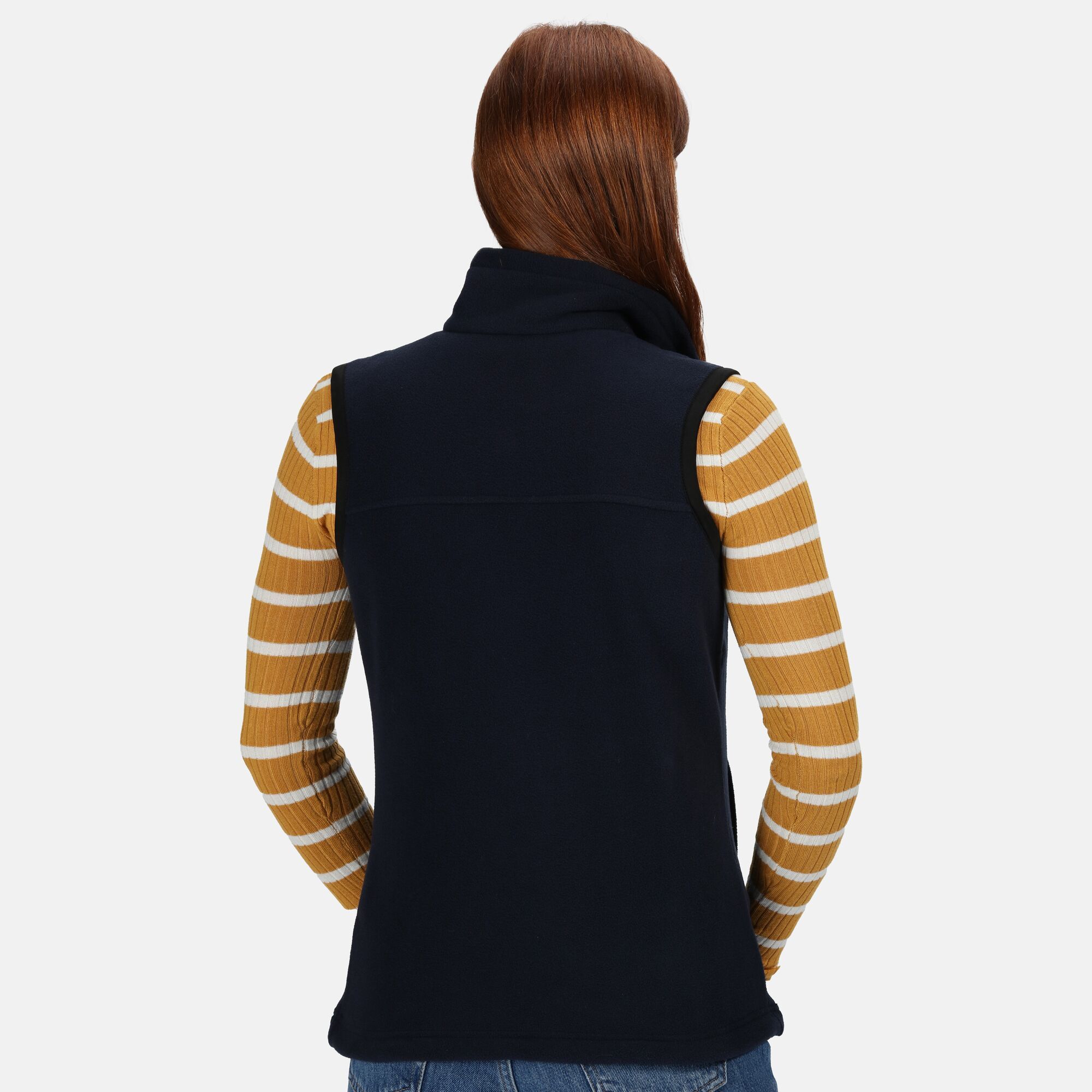 Interactive. Elasticated bound armholes. 2 zipped lower pockets. Adjustable shockcord hem. Shaped fit. Size 10, 12, 14, 16, 18, 20. Fabric 250 series anti-pill Symmetry fleece. Regatta Womens sizing (bust approx): 6 (30in/76cm), 8 (32in/81cm), 10 (34in/86cm), 12 (36in/92cm), 14 (38in/97cm), 16 (40in/102cm), 18 (43in/109cm), 20 (45in/114cm), 22 (48in/122cm), 24 (50in/127cm), 26 (52in/132cm), 28 (54in/137cm), 30 (56in/142cm), 32 (58in/147cm), 34 (60in/152cm), 36 (62in/158cm). 100% polyester.
