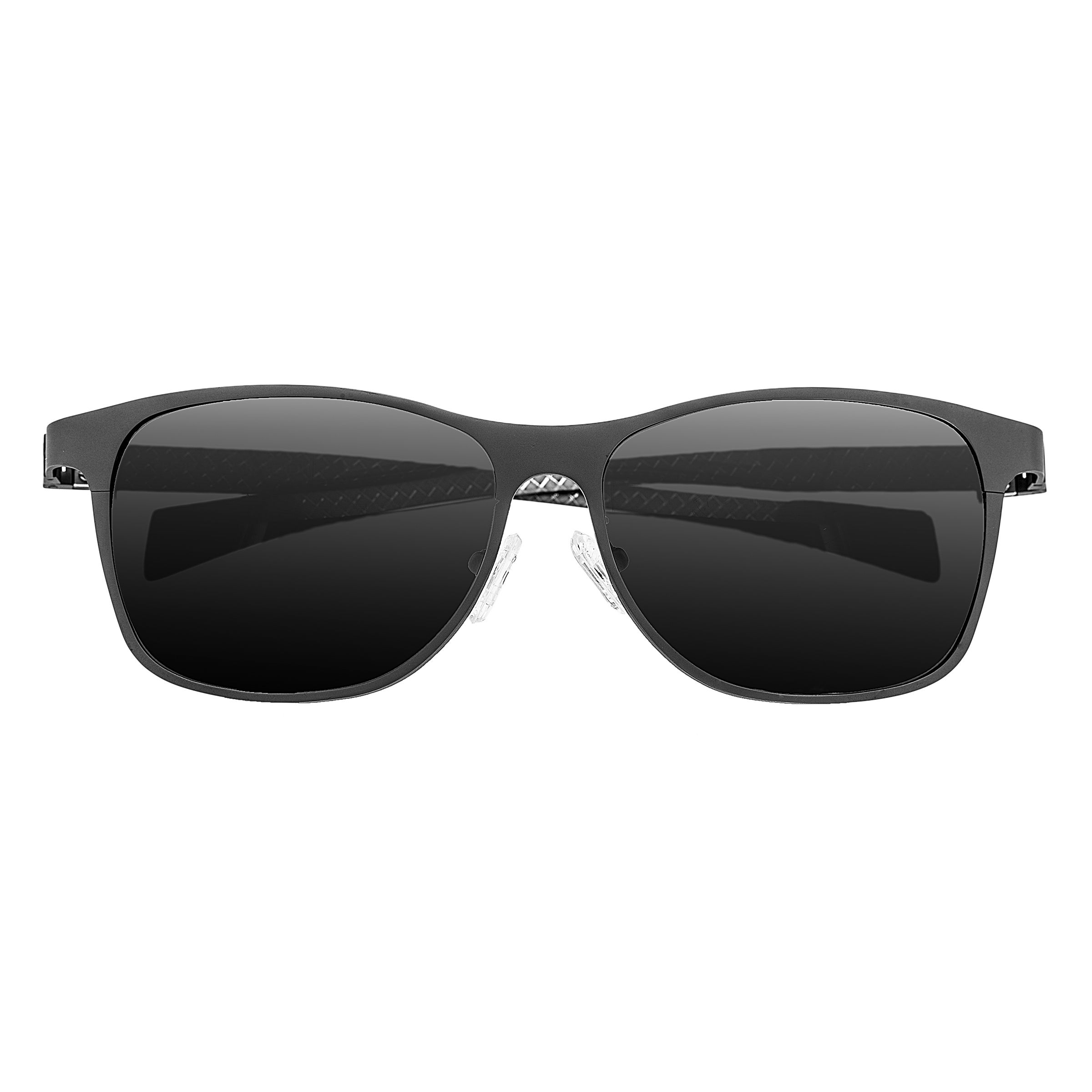 Lightweight Titanium Frame; Anti-Scratch and Anti-Fog Multi-Layer TAC Polarized Lenses; eliminates 100% of UVA/UVB light; Carbon Fiber Arm w/ Flexible Two-Way Bend and Logo-Engraved Tips w/ Inner Rubber Padding; Adjustable Nose Pads for a Comfortable Secure Fit; Standard Stainless Steel Hinges; 100% FDA Approved; Impact Resistant;