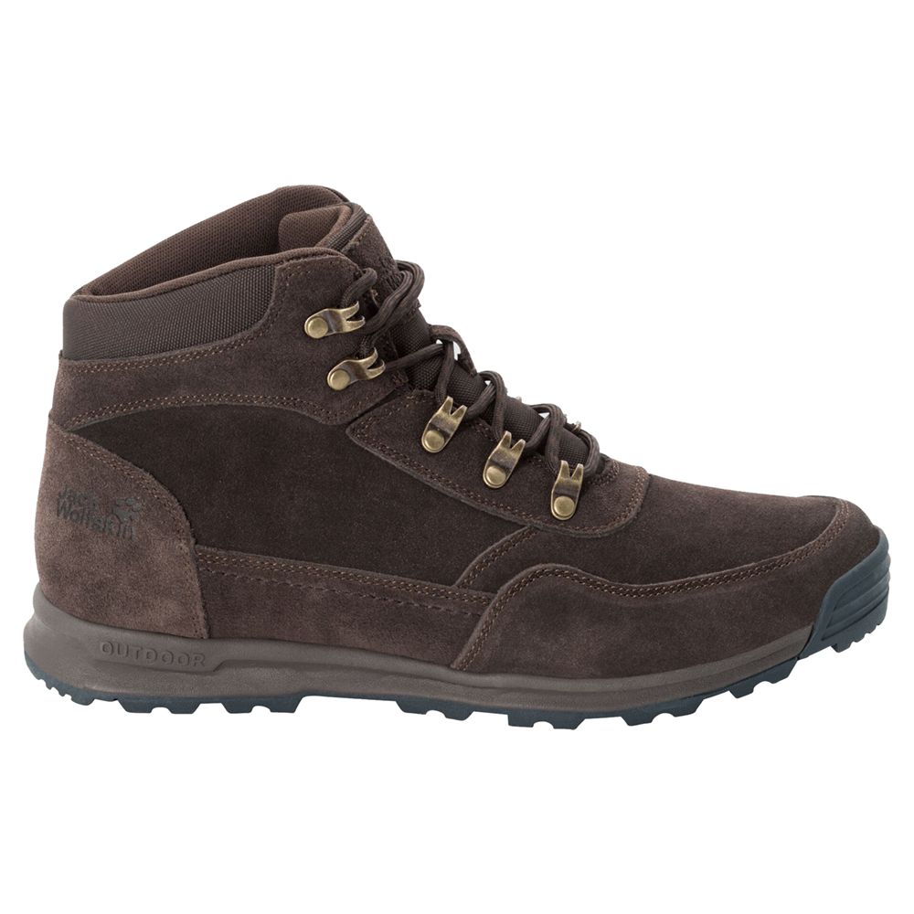 Jack Wolfskin Mens Hikestar Mid Suede Leather Walking Boots