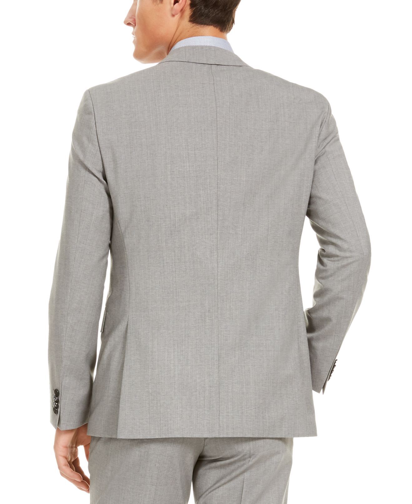 Color: Grays Size Type: Regular Type: Blazer Jacket Size: 48 Jacket Length: Regular Material: Wool Blends Pockets Top - Exterior: 3 Pockets Pockets Top - Interior: 2 Pockets Pockets Bottom: None