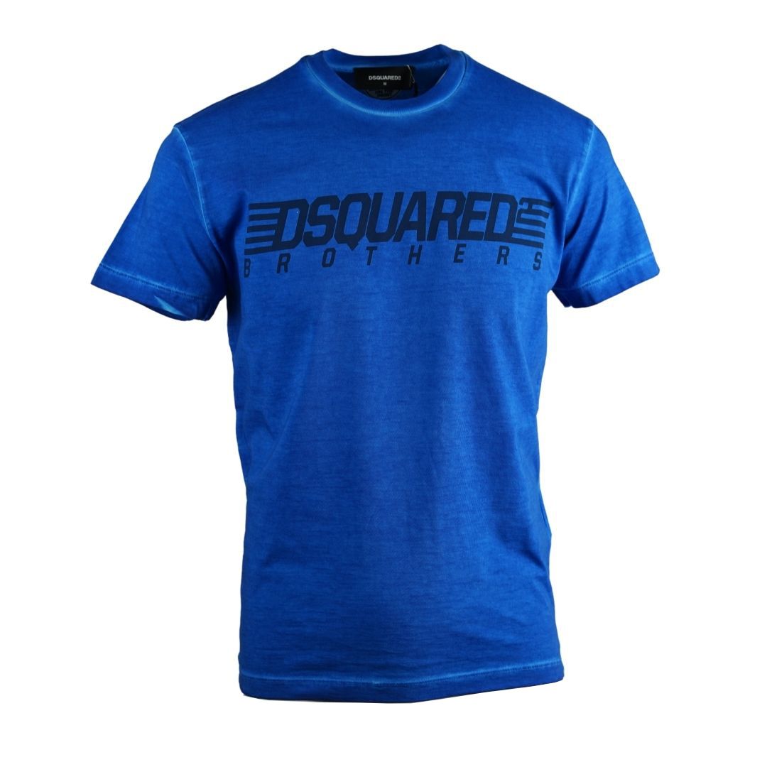 Dsquared2 Brothers Cool Fit Blue T-Shirt. Short Sleeved Blue Tee. Cool Fit Style, Fits True To Size. 100% Cotton. Dsquared2 Brothers Logo. S71GD0807 S20694 519