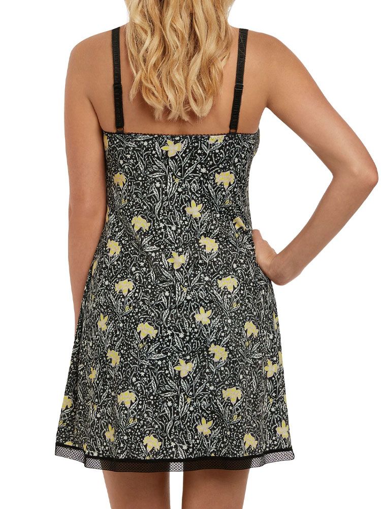 Freya Bonanza boasts a playful floral print with a pop of yellow for an enchanting look. This chemise features wire free non padded cups for extra comfort, with v-neck styling for a flattering fit. The lace trim detailing adds a chic touch whilst the adjustable straps allows ease of fit. Size Guide: XS (8), S (10).